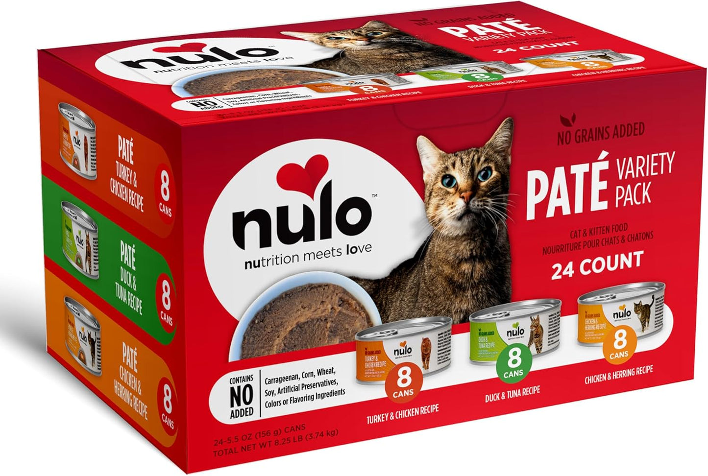Nulo Variety Flavors Pate Wet Canned Cat Food for Healthy Cats