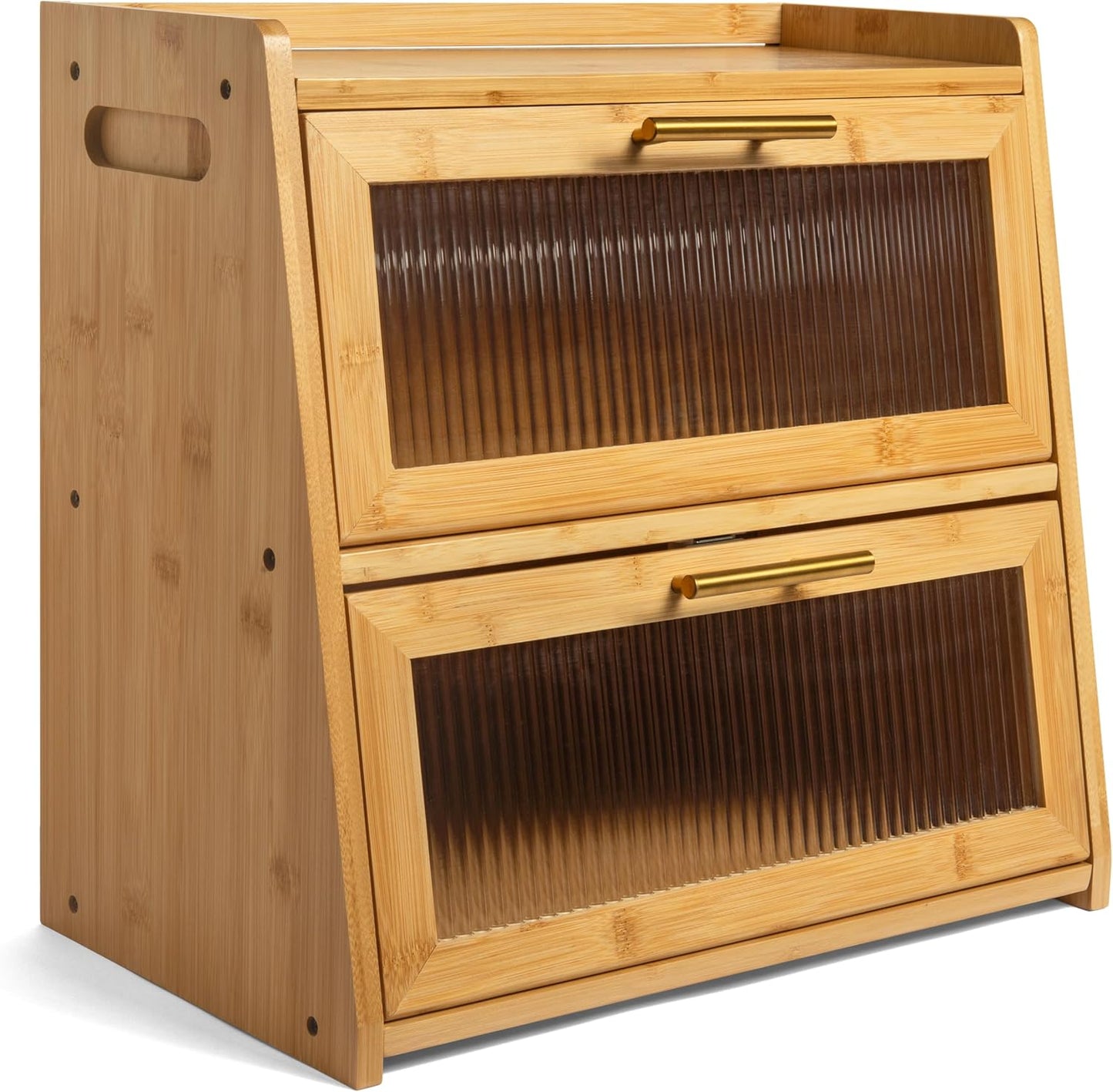 Bamboo Bread Box for Kitchen Countertop - Large Dual-Layer Design