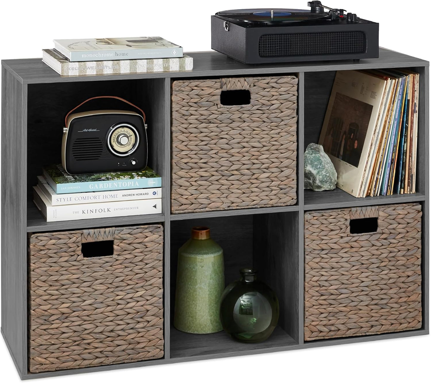 6-Cube Storage Organizer with Customizable Back Panels for Home