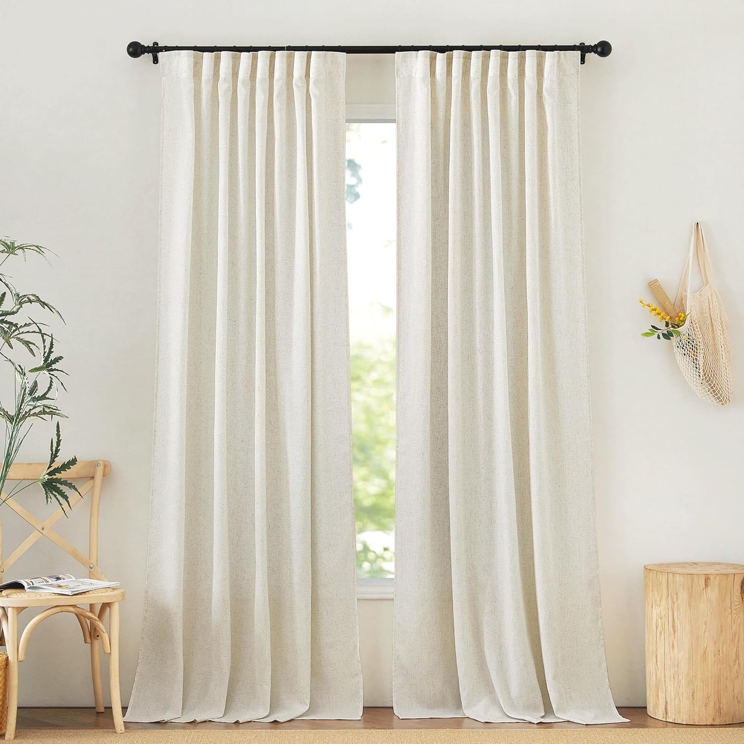 NICETOWN Linen Curtains Enhance Privacy & Filter Light