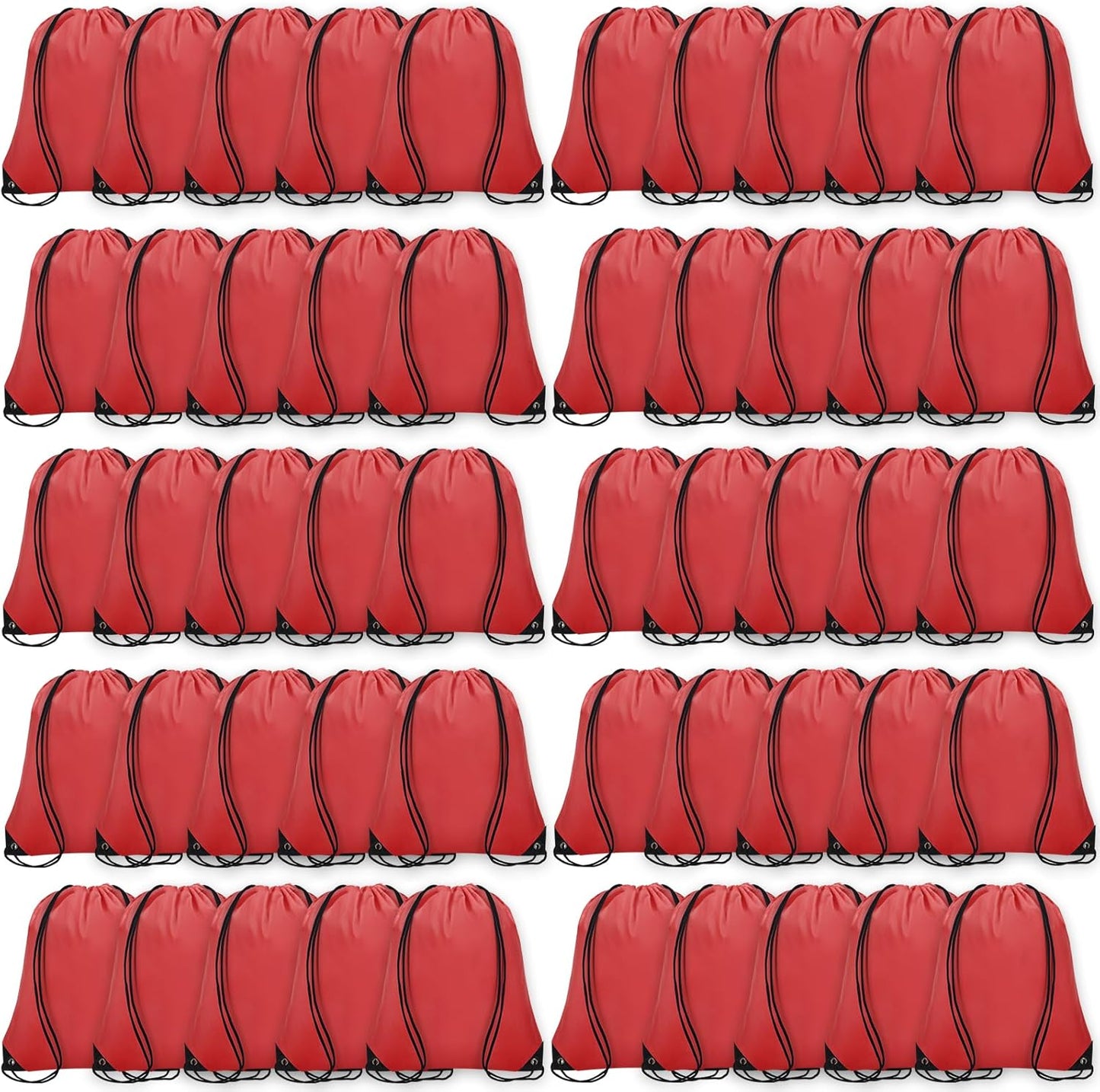 50Pcs Drawstring Backpack Bulk Cinch Bag for Gym Sports Beach