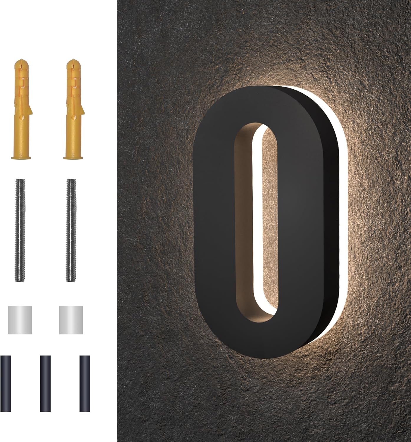 7 Inch Backlit LED House Numbers for Modern Home Address Display
