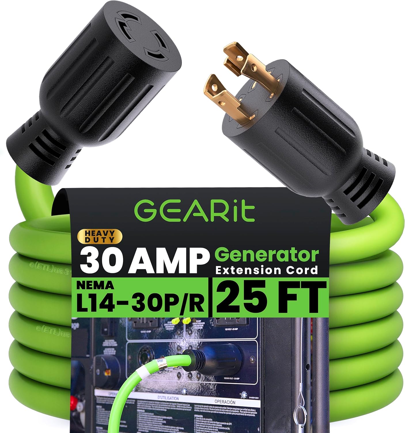 GEARit 30-Amp Generator Extension Cord for Reliable Power