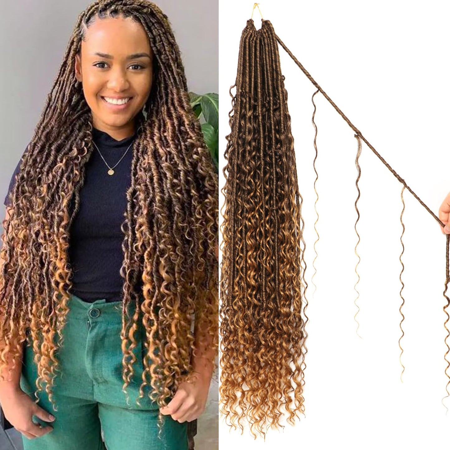 Goddess Faux Locs Crochet Hair - 30 Inch Boho Soft Locs