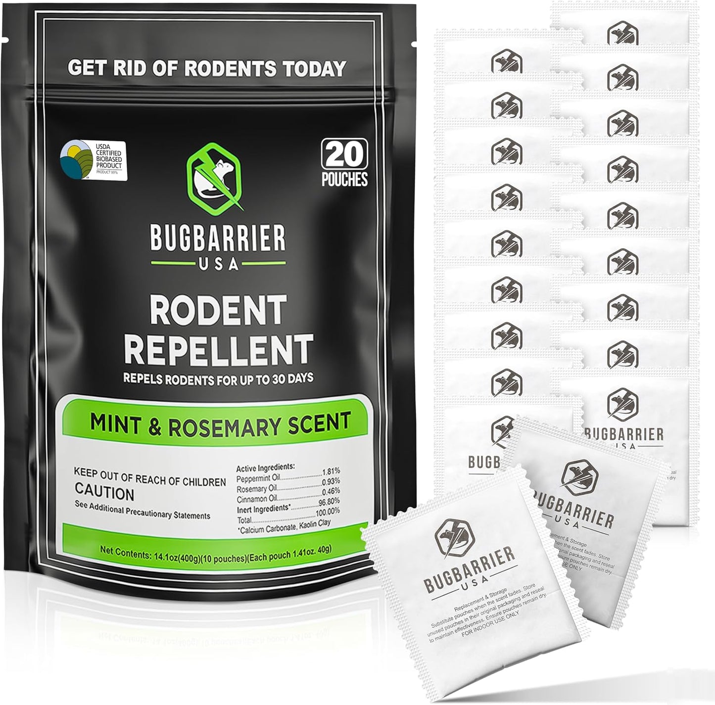 USA-Made 99% Biobased Mouse Repellent Pouches