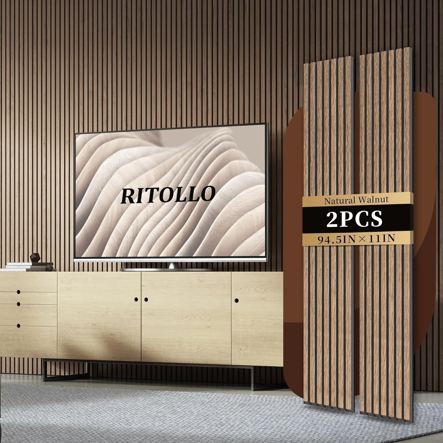 Wood Slat Panels for Wall - 3D Fluted Sound Absorbing Panels