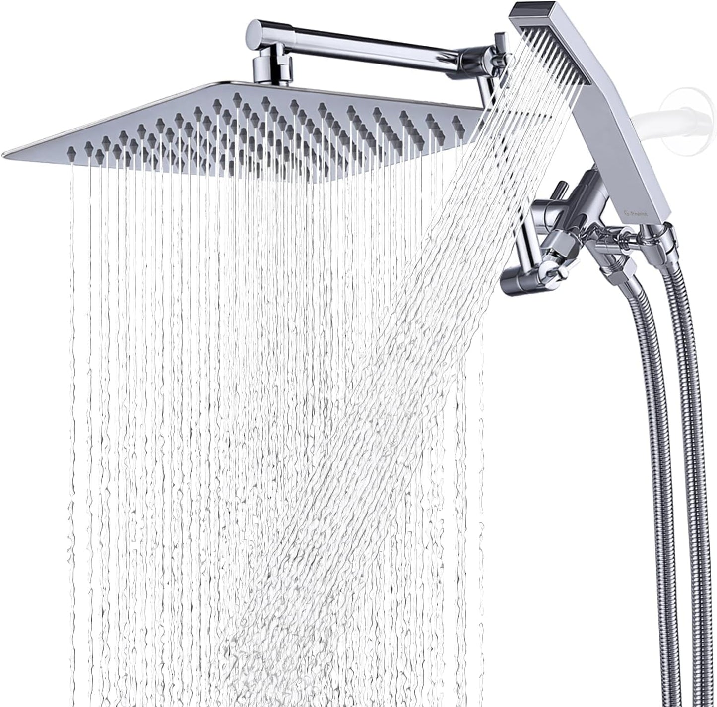 G-Promise 10 Inches Rainfall Shower Head with Handheld Spray Combo