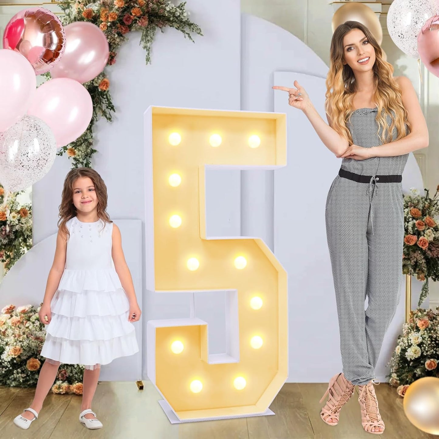 4ft Number 5 Light Up Sign for Unforgettable Party Decor