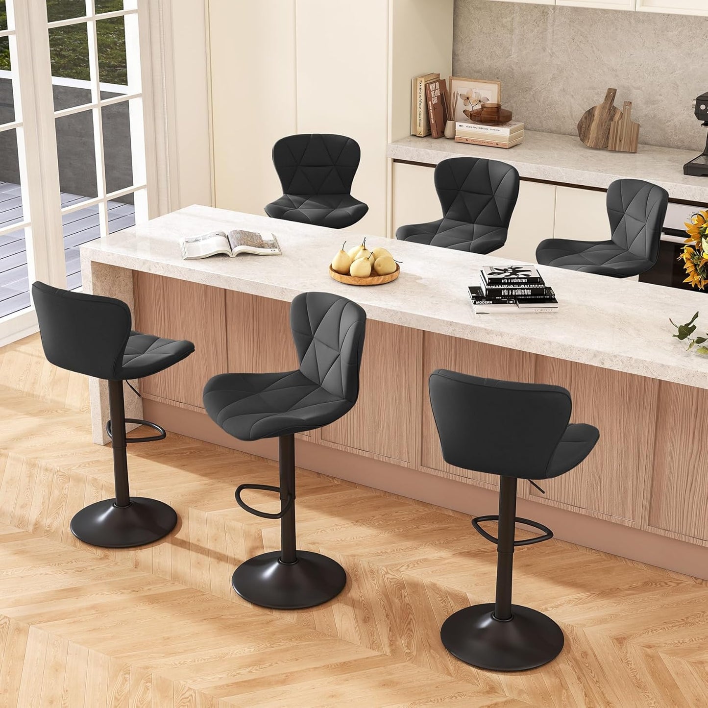 Adjustable Swivel Bar Stools Set of 6 for Kitchen Island