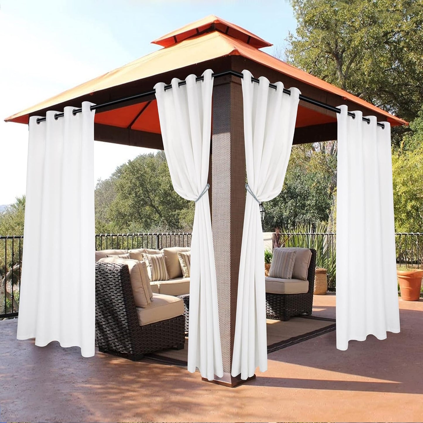 BONZER Outdoor Curtains for Patio Waterproof Light Blocking