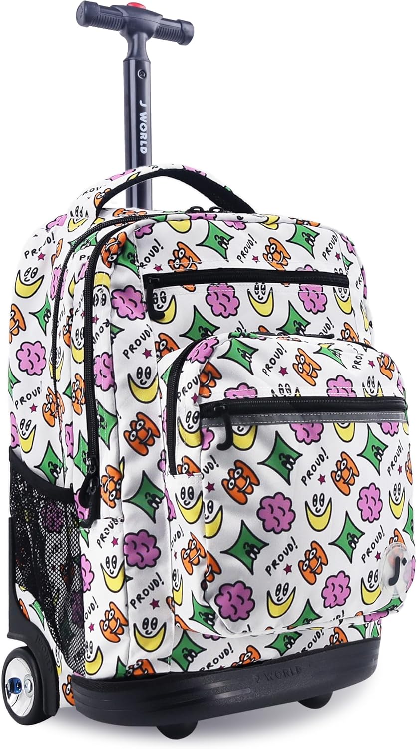 J World Sundance Laptop Rolling Backpack for School and Travel