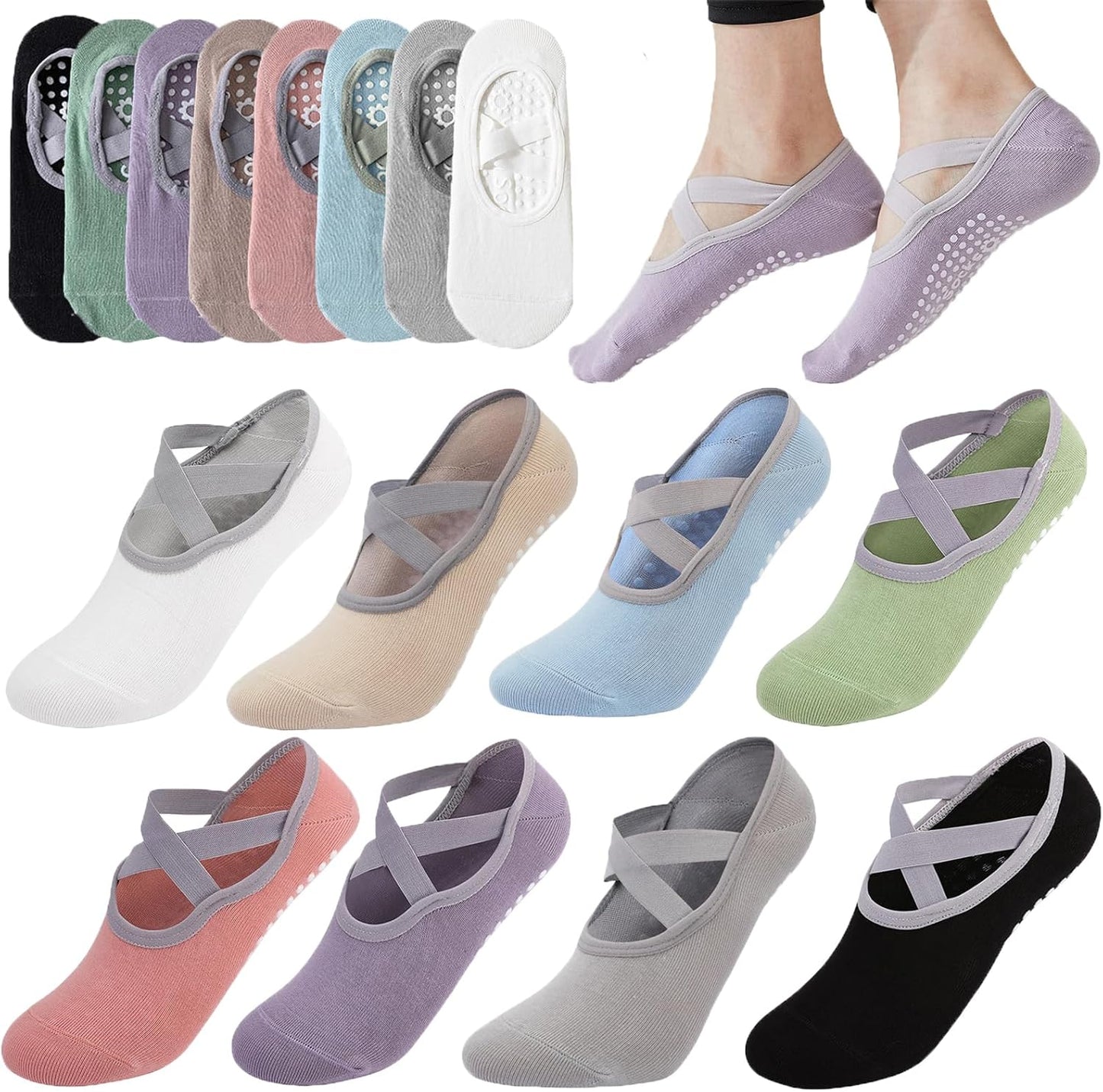 Anti-Skid Yoga Socks: Grip & Comfort by Tergy