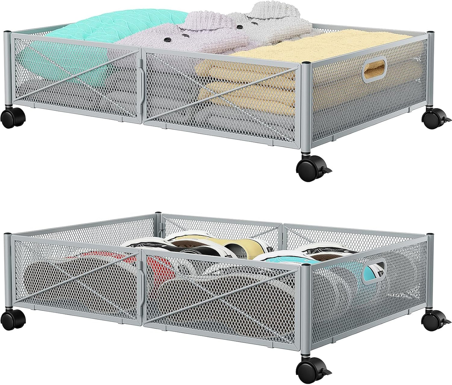 PHINOX Under Bed Storage Containers with Wheels for Organization