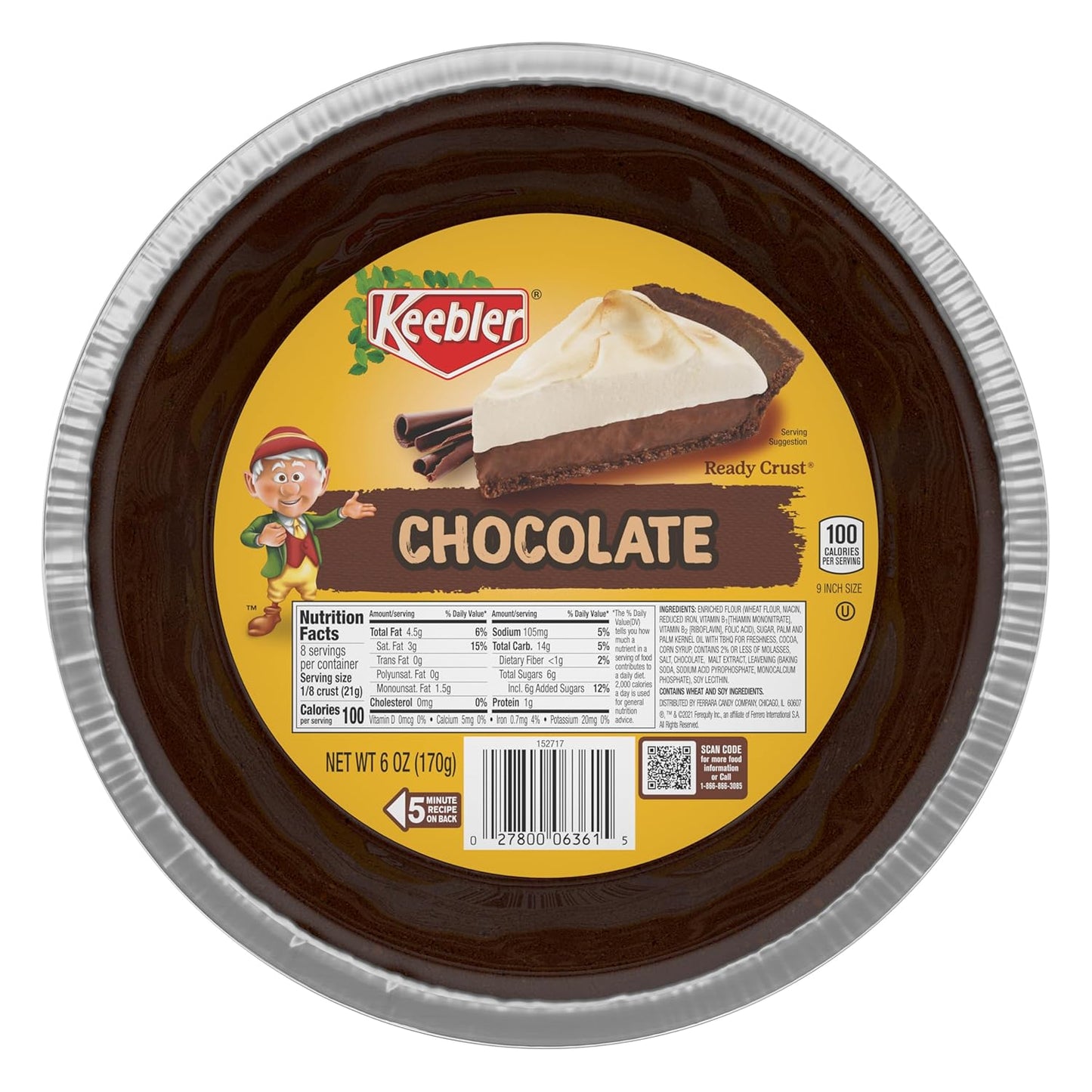 Keebler Ready Crust Chocolate Pie Crusts for Easy Baking