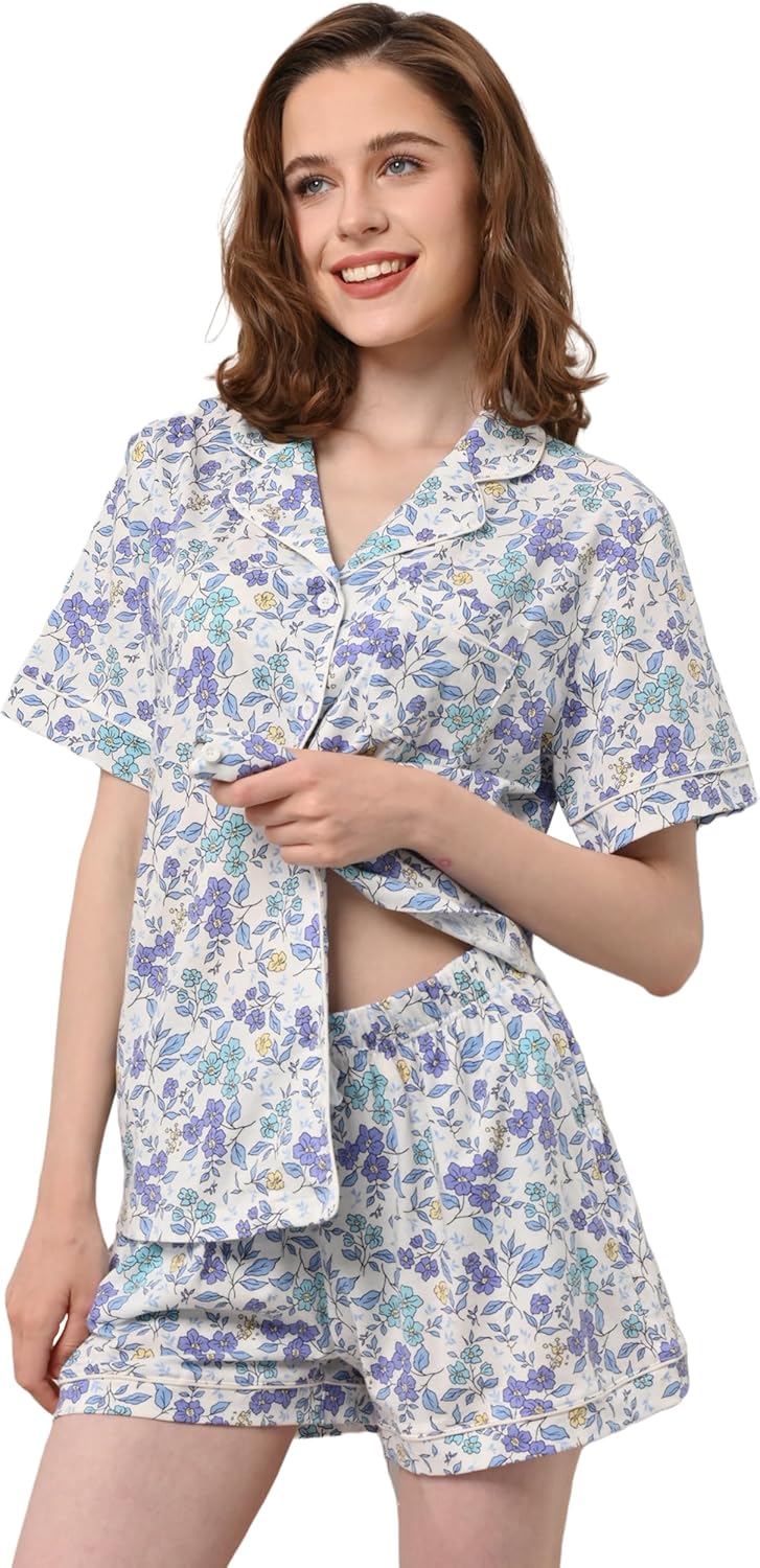 100% Cotton Pajamas for Women Sets Soft Sleepwear Loungewear