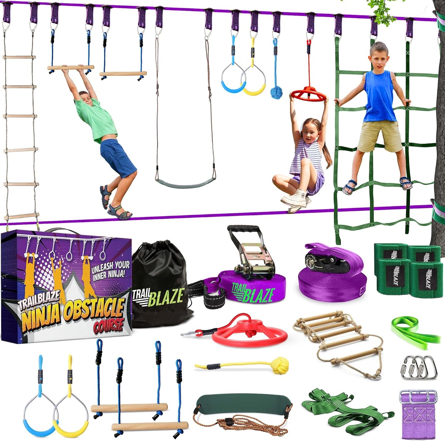 Trailblaze Ninja Warrior Obstacle Course for Kids - Fun & Safe