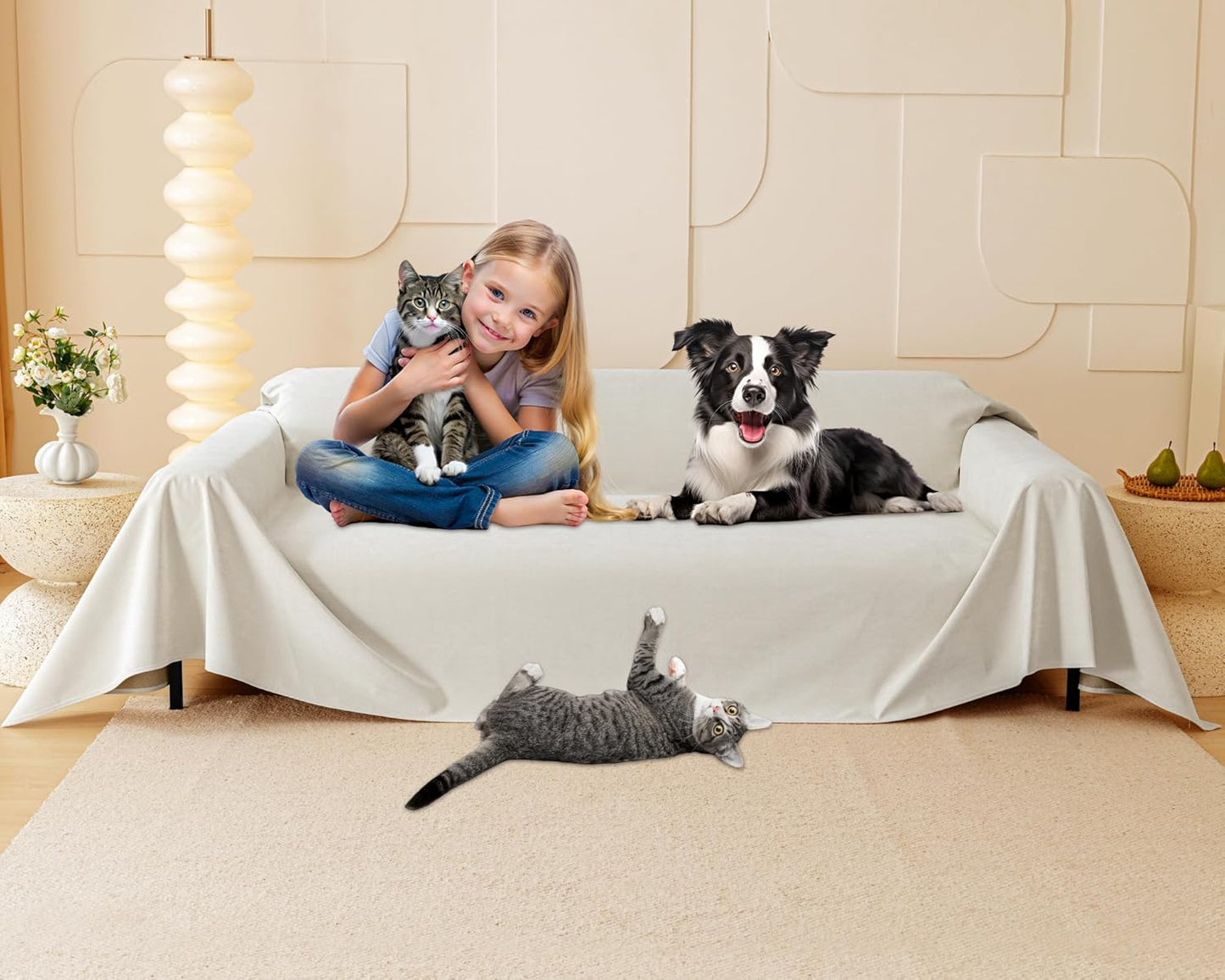 Cat Scratch Furniture Protector - Waterproof Couch Cover for Pets