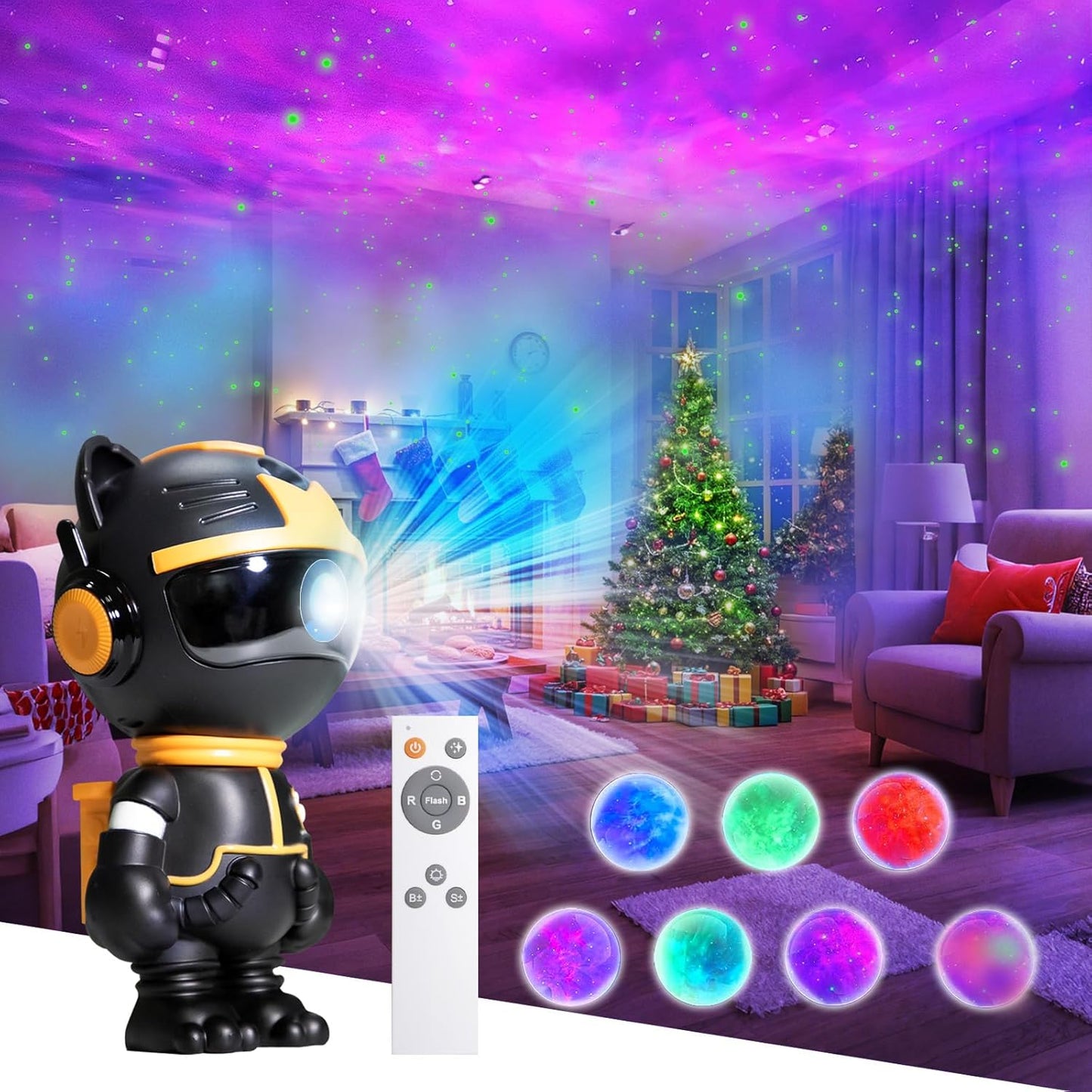 Robot Cat Star Projector - Remote Control Home Decor