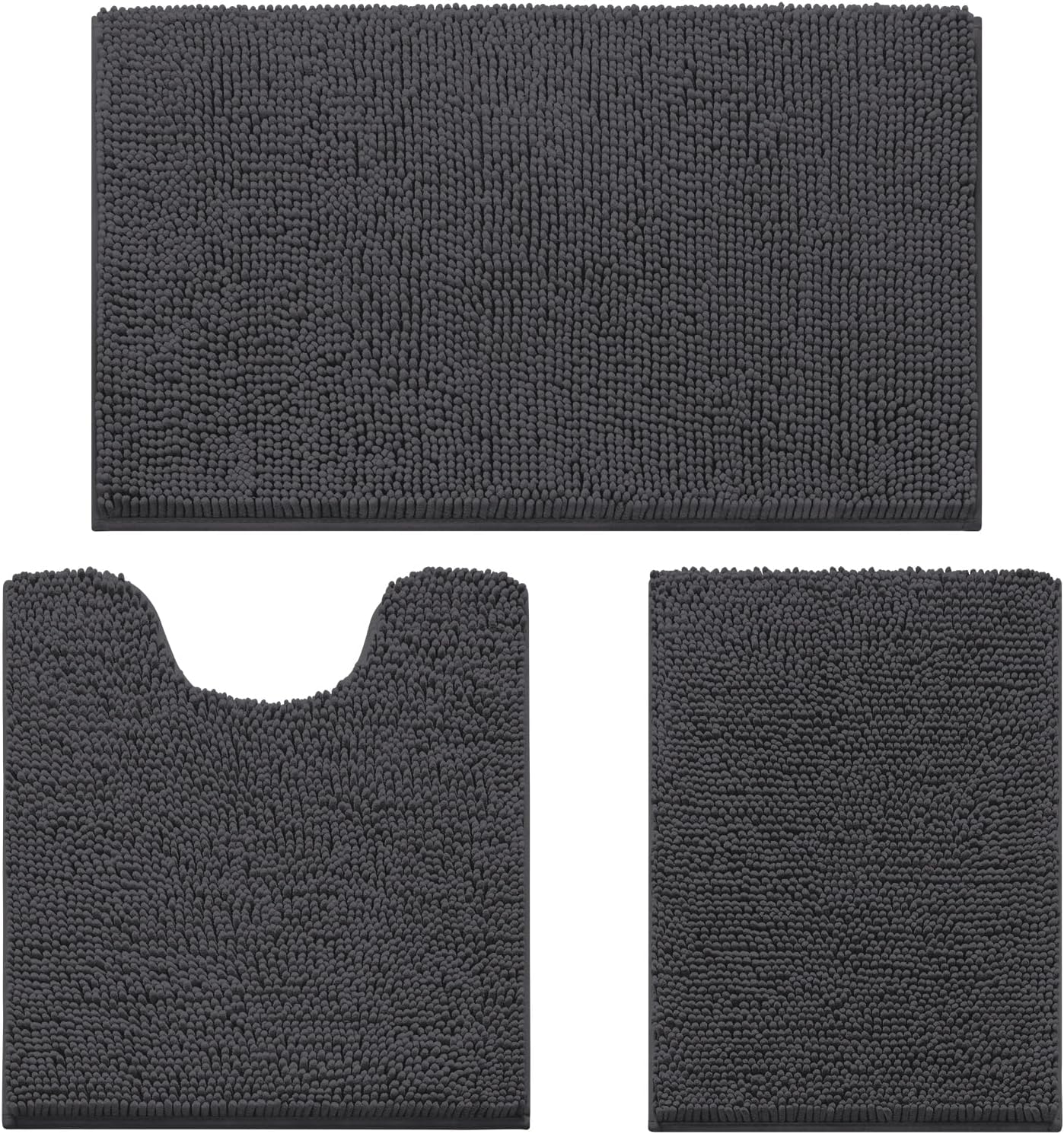 Ultra Soft Non Slip Chenille Bathroom Rugs Set for Cozy Comfort