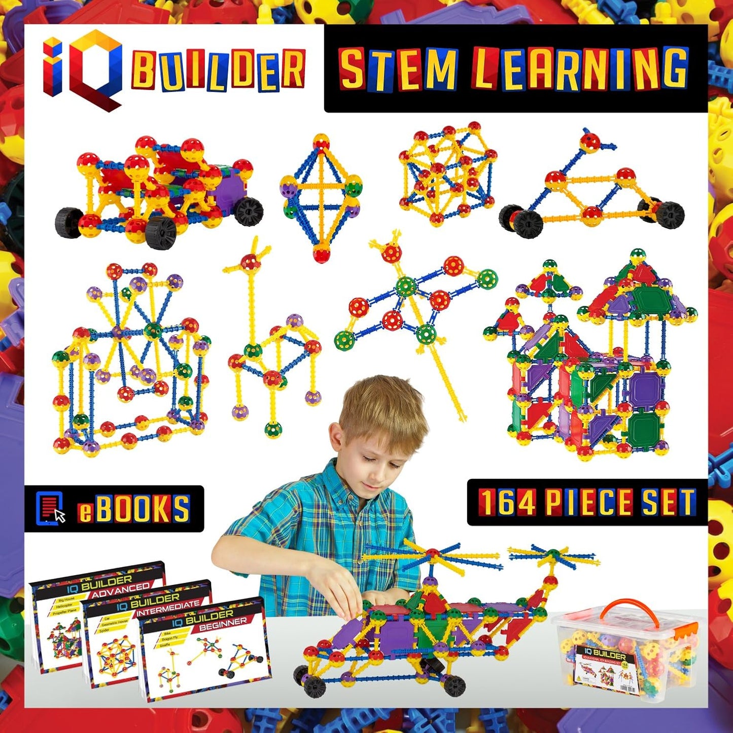 STEM Building Toy Set for Kids | Educational Fun | IQ BUILDER