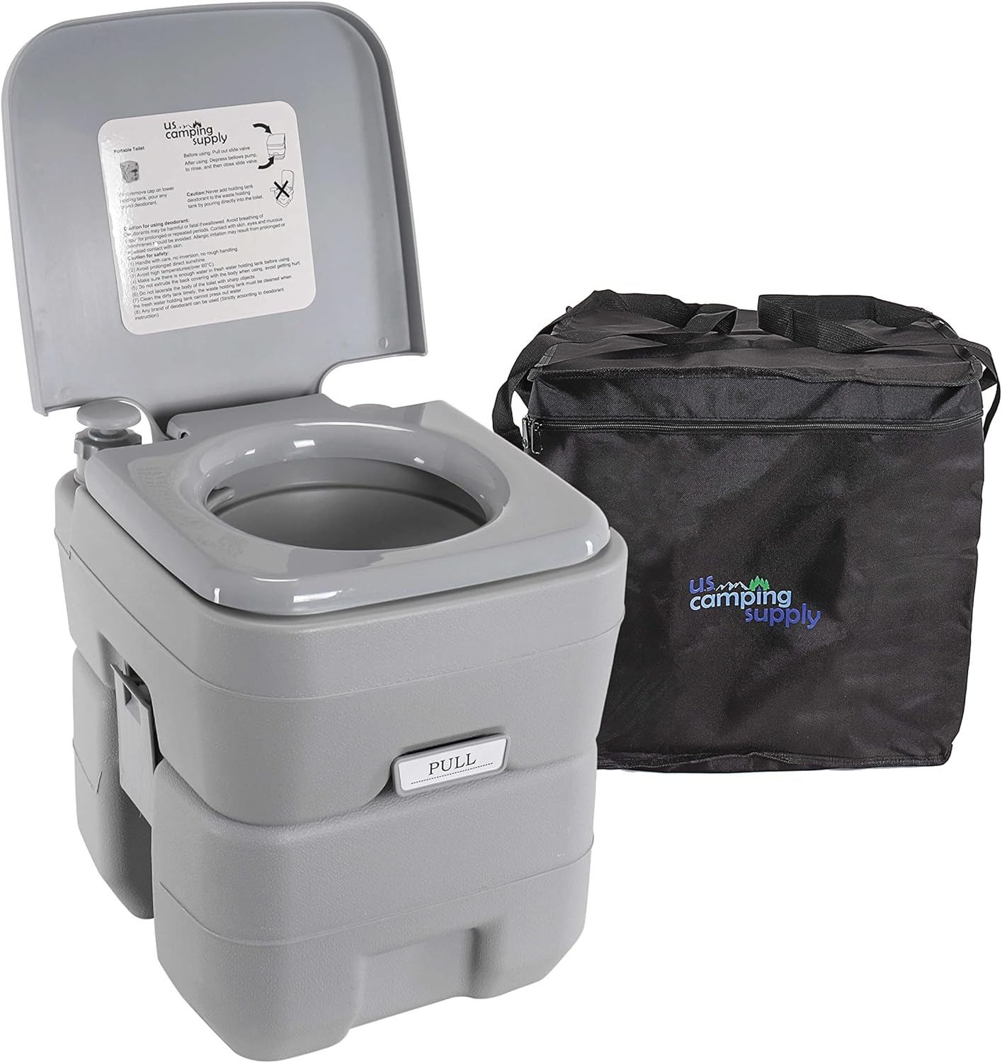 Compact 5.3 Gal Portable Toilet - Dual Outlet Commode