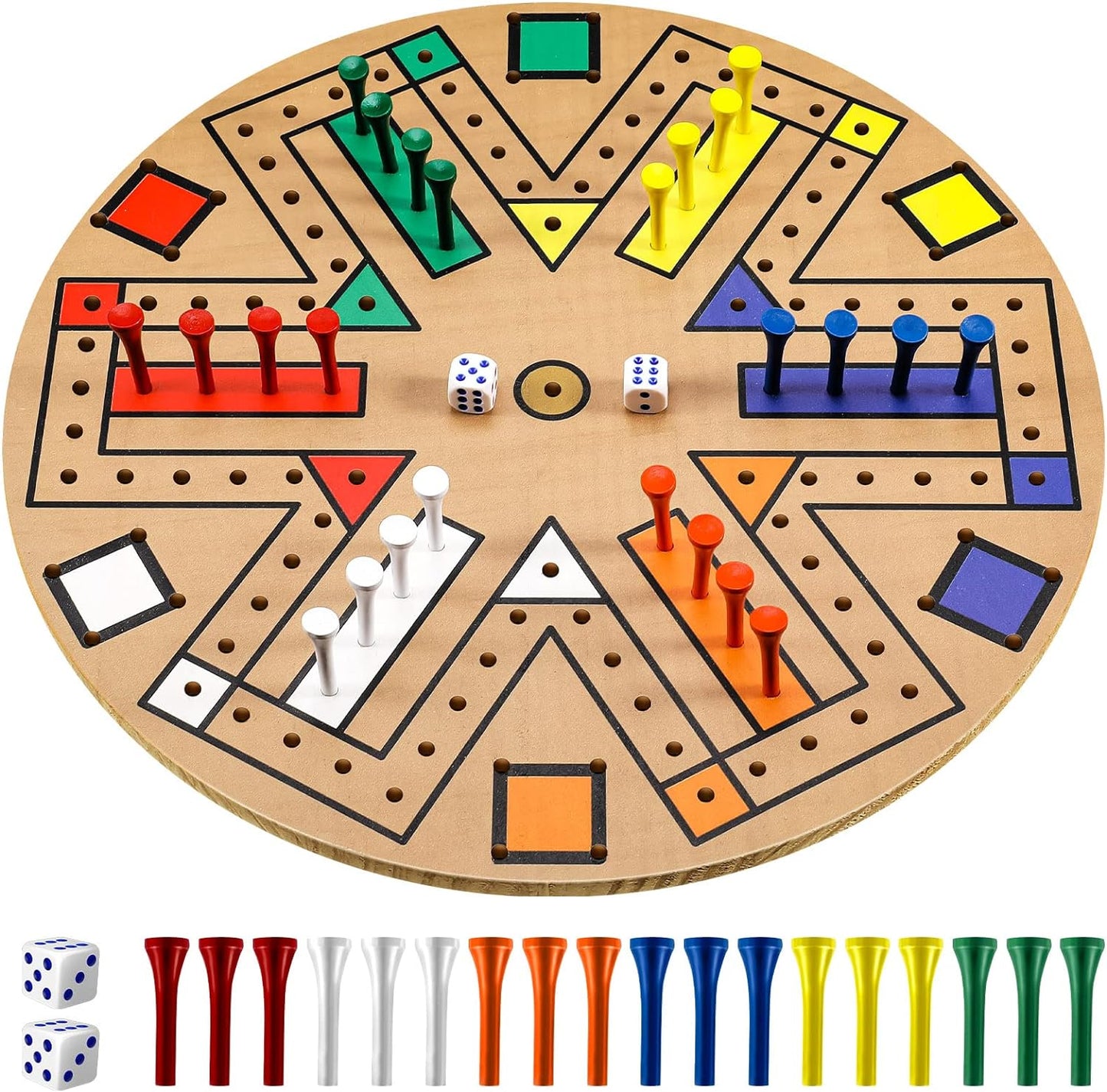 Wooden 3-6 Players Board Game Set for Family Fun and Strategy