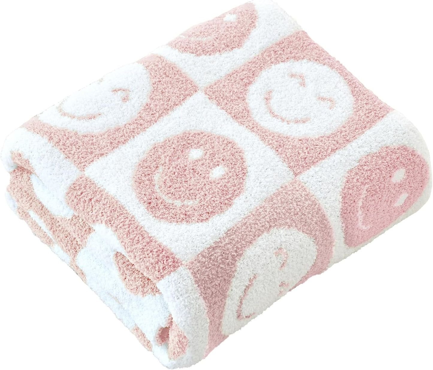 Ultra Soft Cozy Checkered Knitted Throw Blanket for Comfort