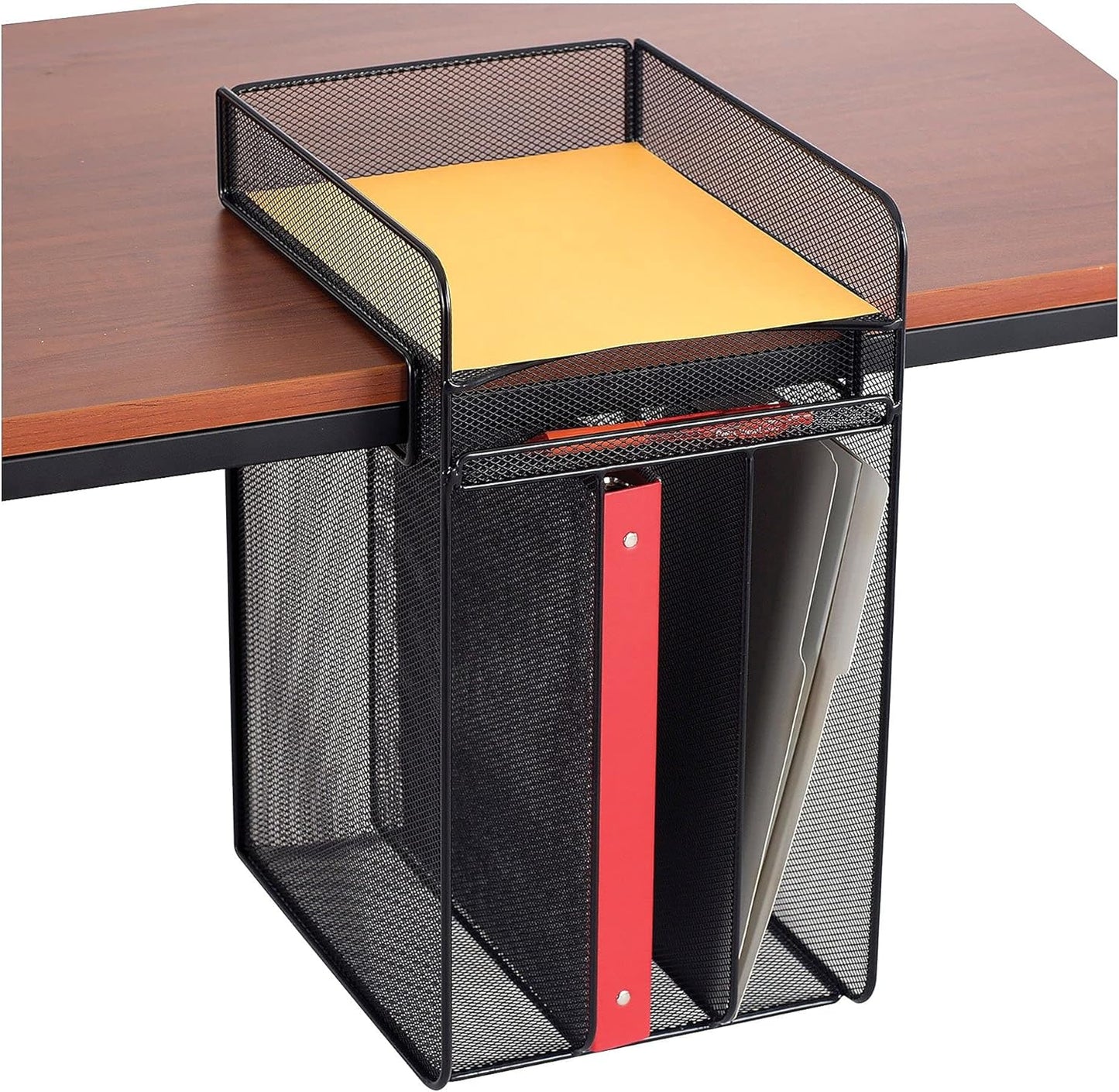 Safco Onyx Mesh Vertical Hanging Desk Storage for Clutter-Free Work