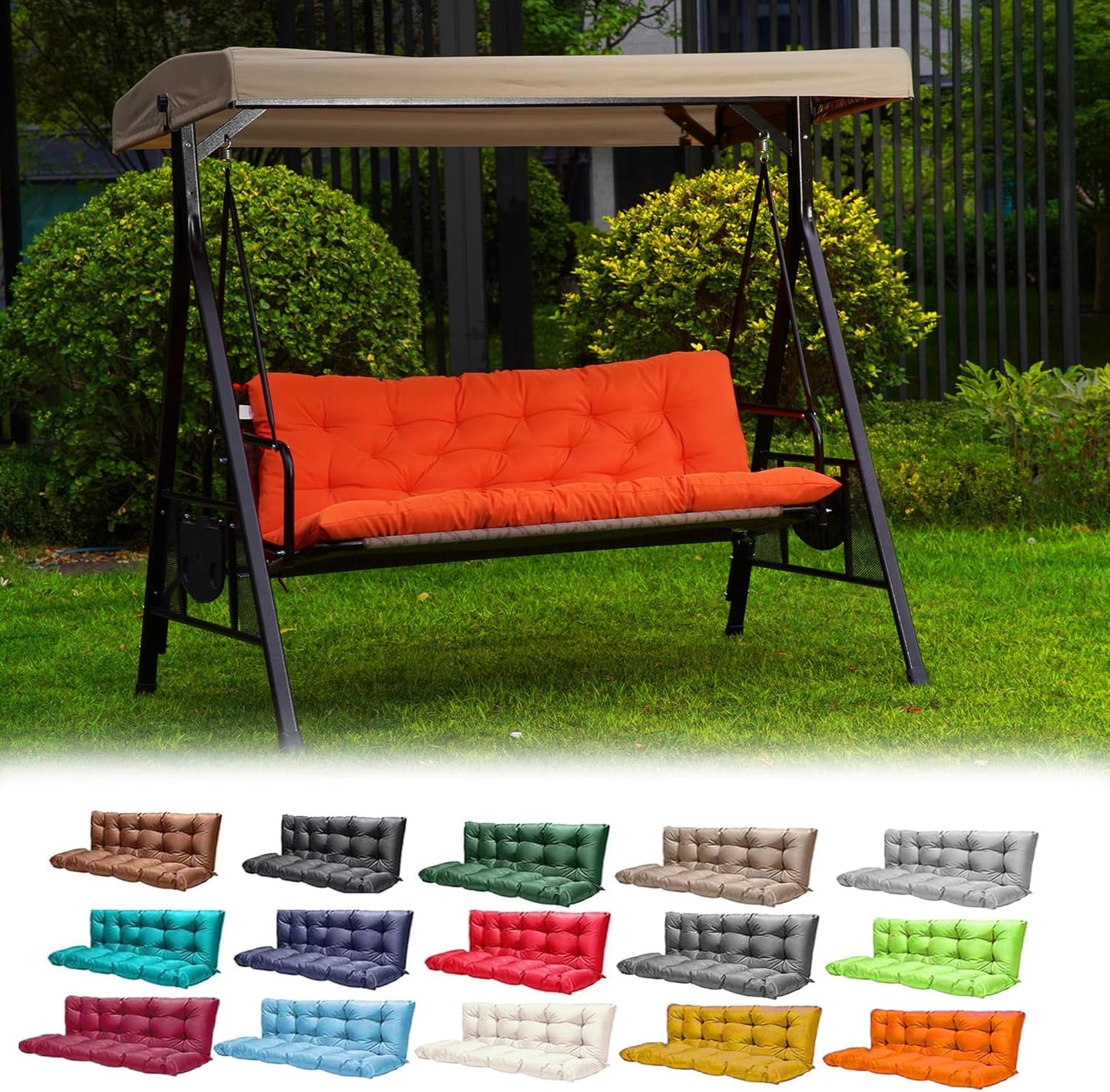 Porch Swing Cushions 3 Seater Replacement Waterproof Thickened