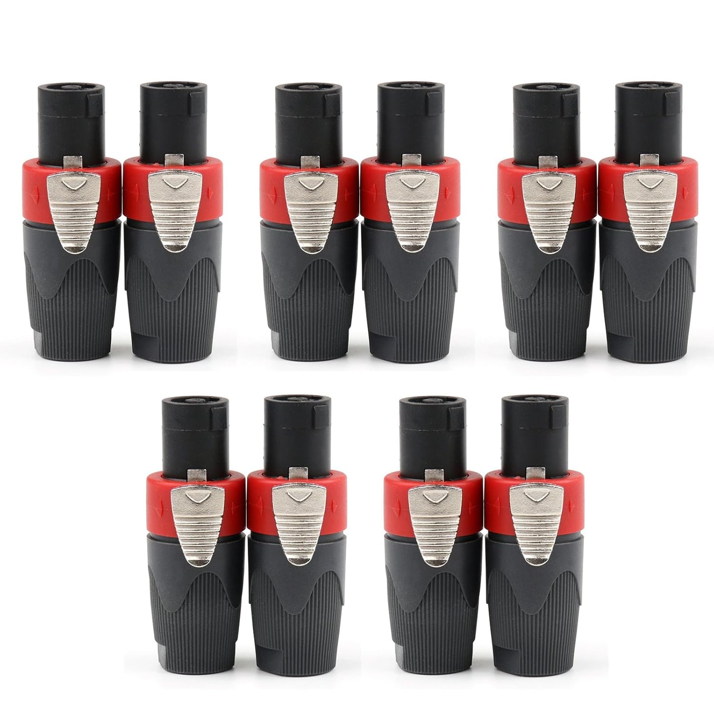 10 Pcs Red Speakon 4 Pin Male Plug for Professional Audio Use
