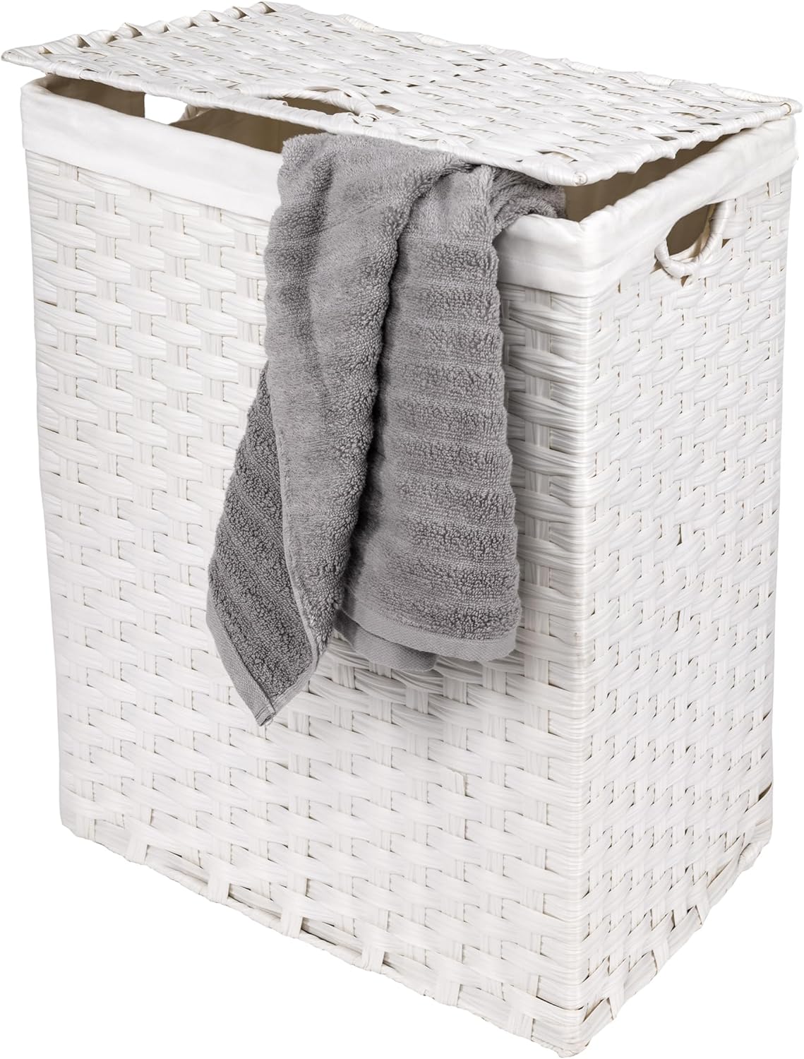 Seville Classics Handwoven Portable Laundry Bin Basket for Home