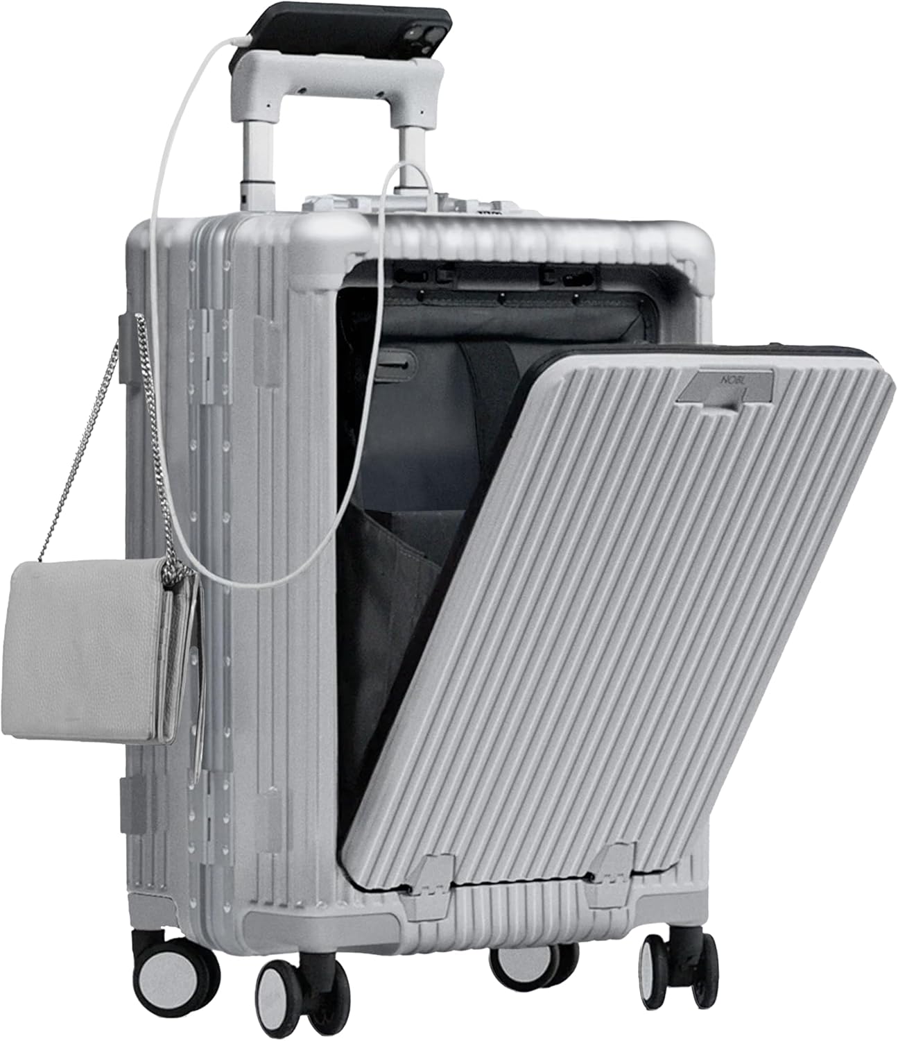 Nobl Travel Carry On Luggage with Zipperless Aluminum Frame