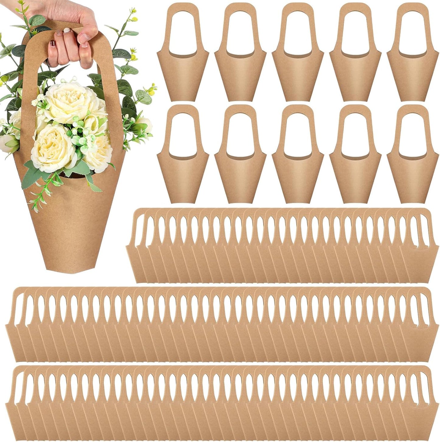 Kraft Paper Flowers Gift Bags for Weddings and Special Occasions