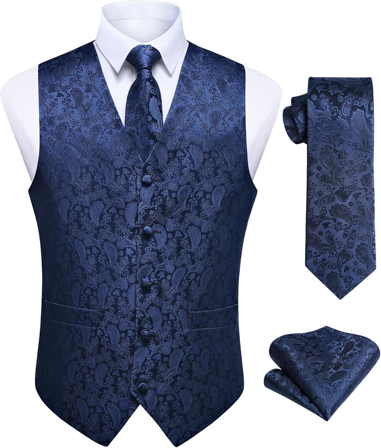HISDERN V3-01 Men's Formal Vest Set for Weddings and Parties