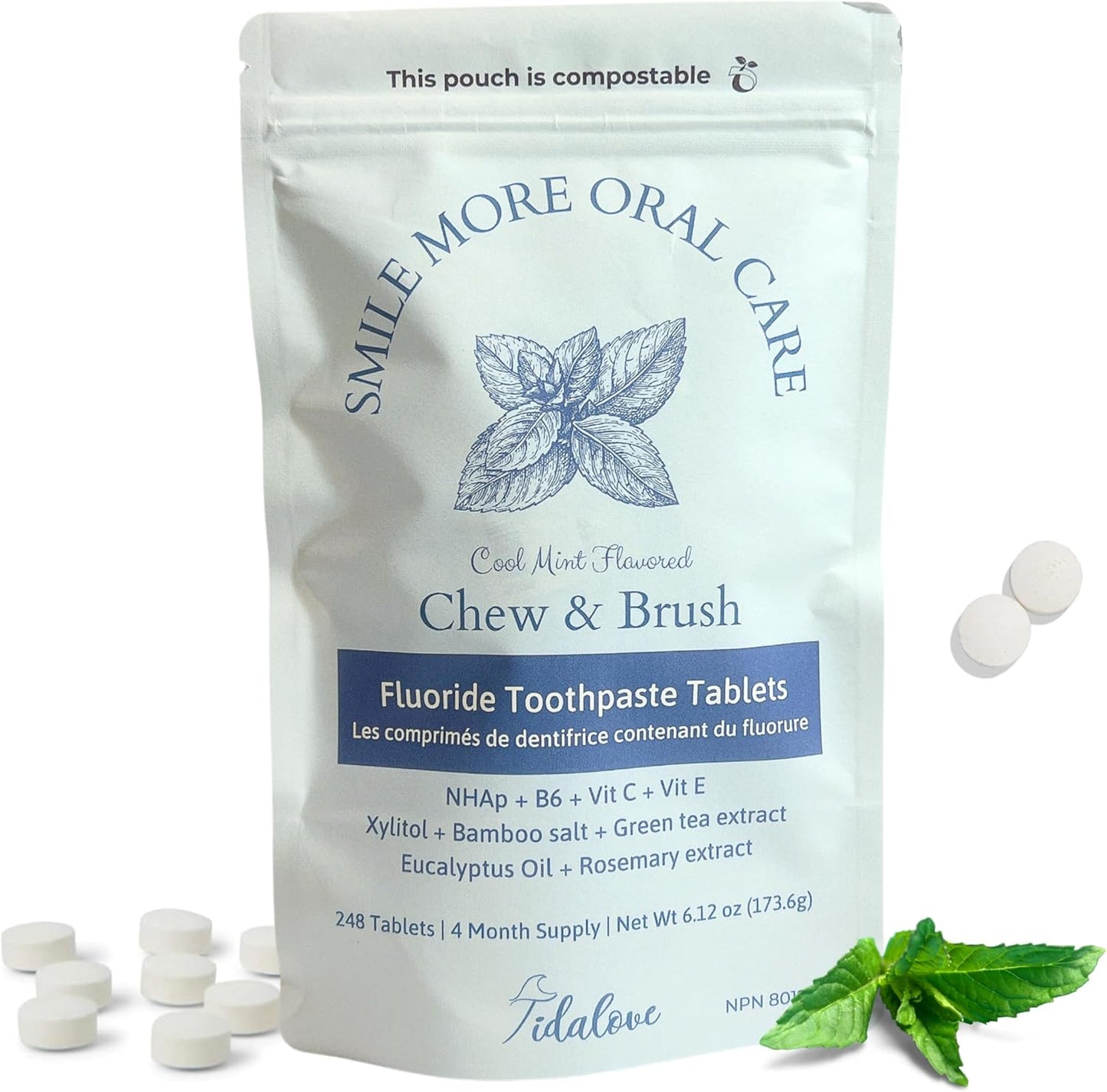 Smile More Toothpaste Tablets with Fluoride & nHAp for Strong Teeth