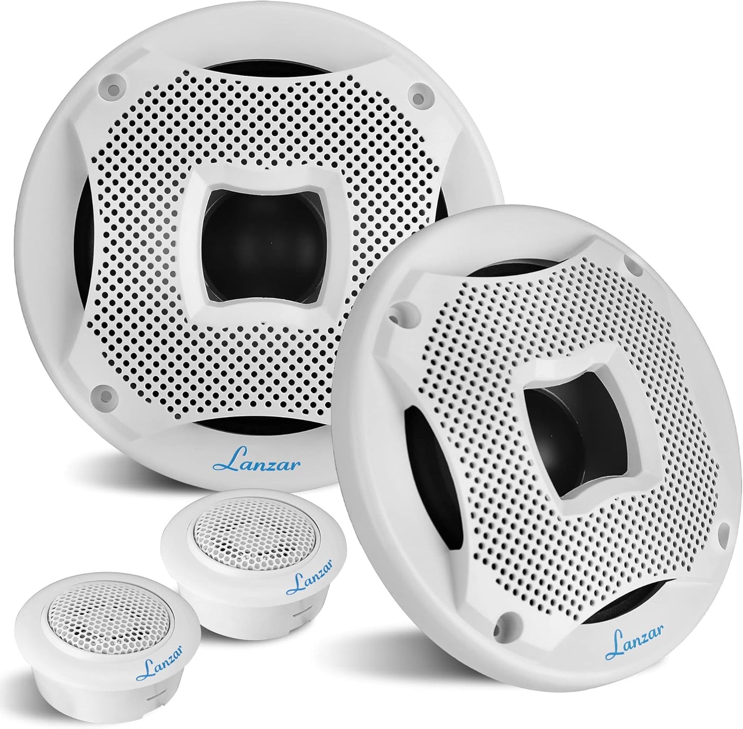 Lanzar 6.5 Dual Marine Speakers - Weatherproof 450W Power
