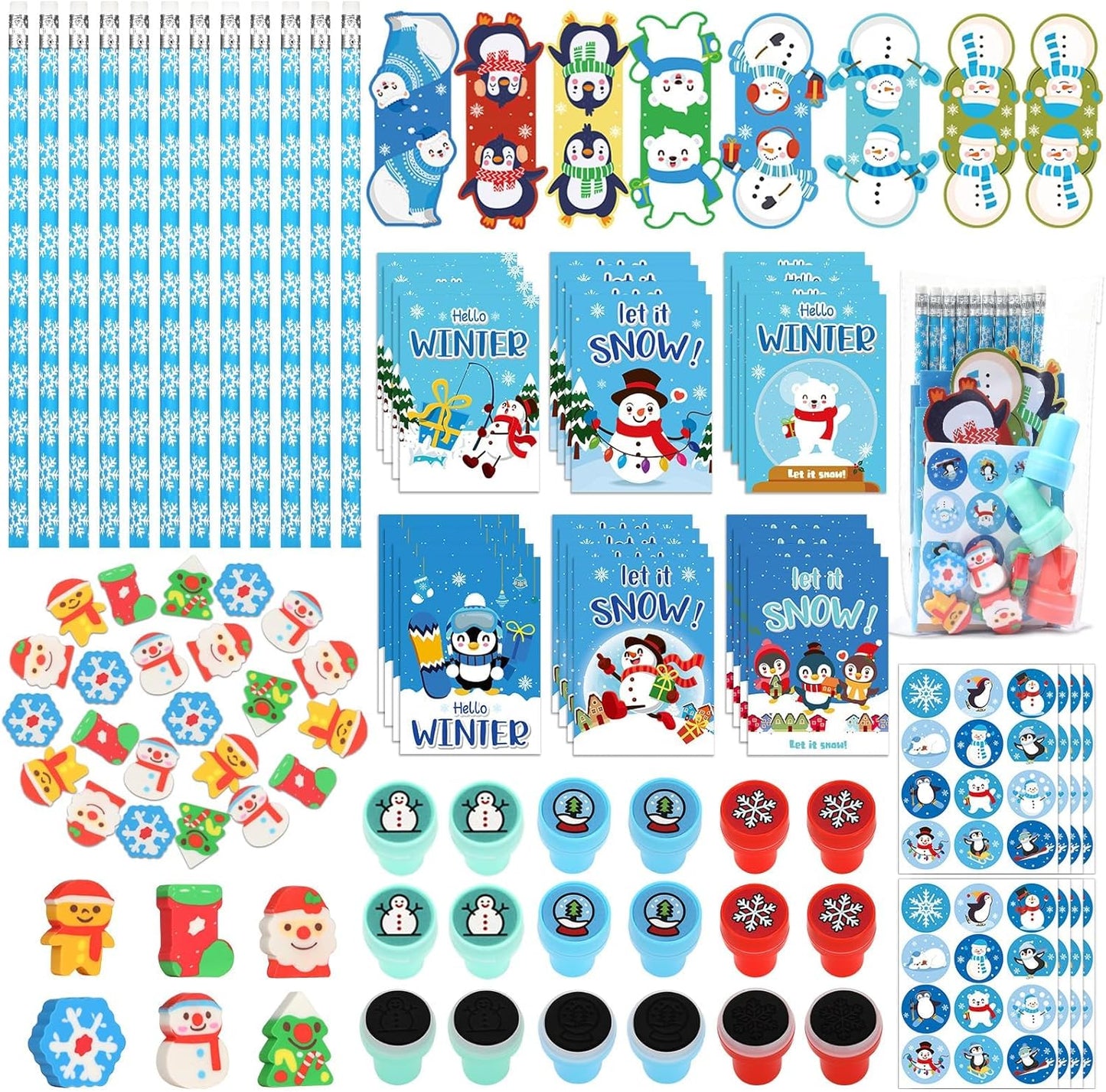 Snowflake & Snowman Stationery Set for Winter Fun