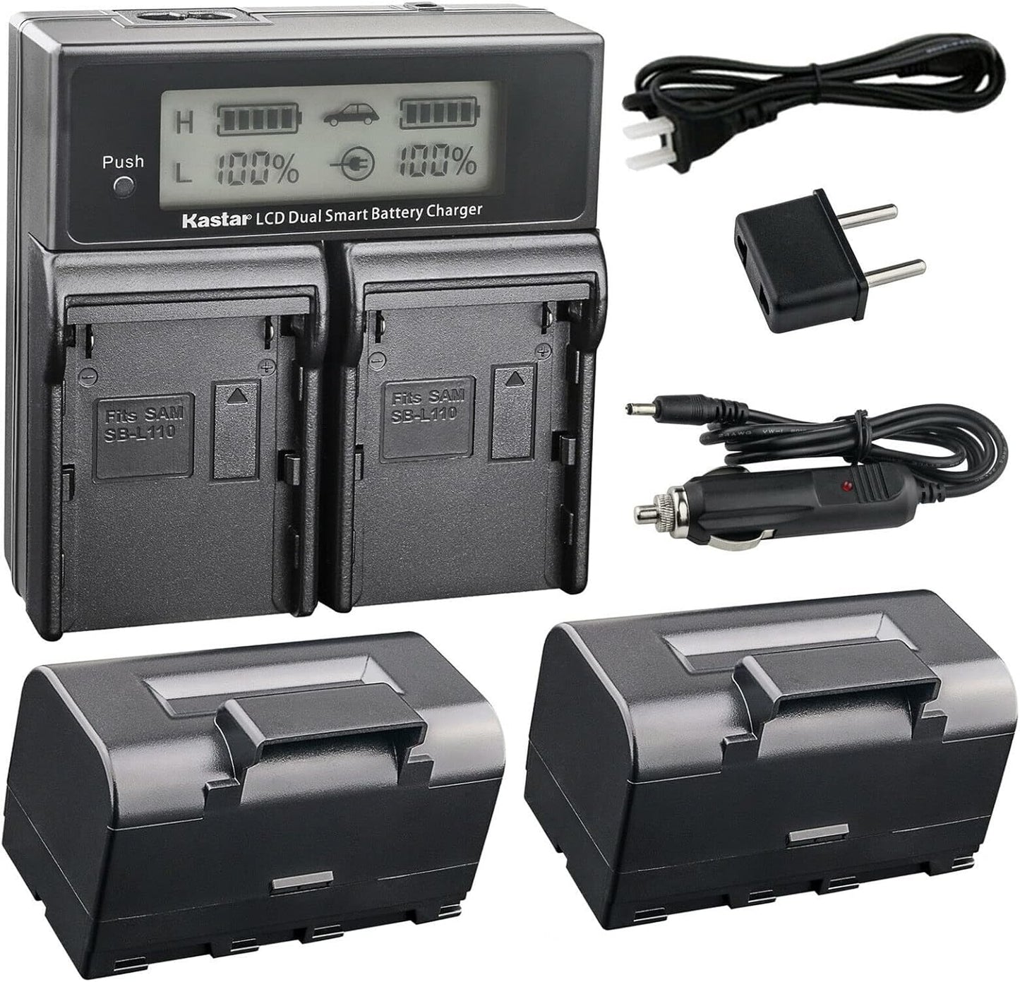 Kastar Battery 2 Pack and LCD Dual Fast Charger for Topcon Devices