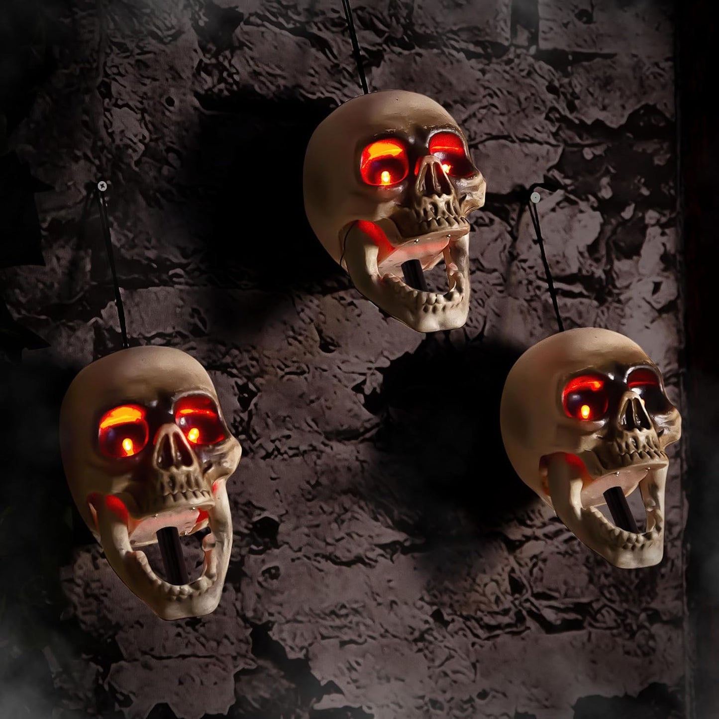 Halloween Animatronics Skull Stakes for Spooky Decor Fun