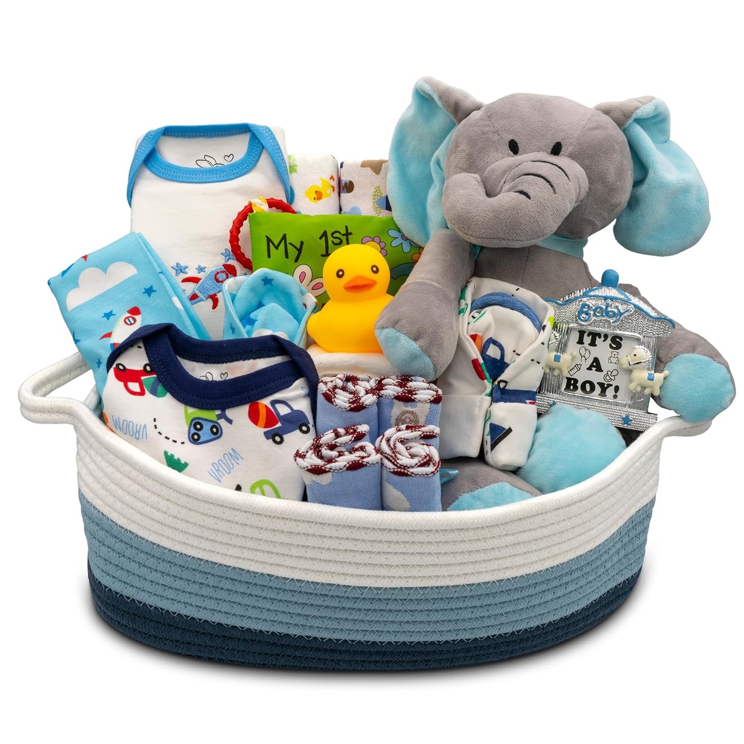 Deluxe Newborn Boy Gift Set - Baby Essentials Bundle