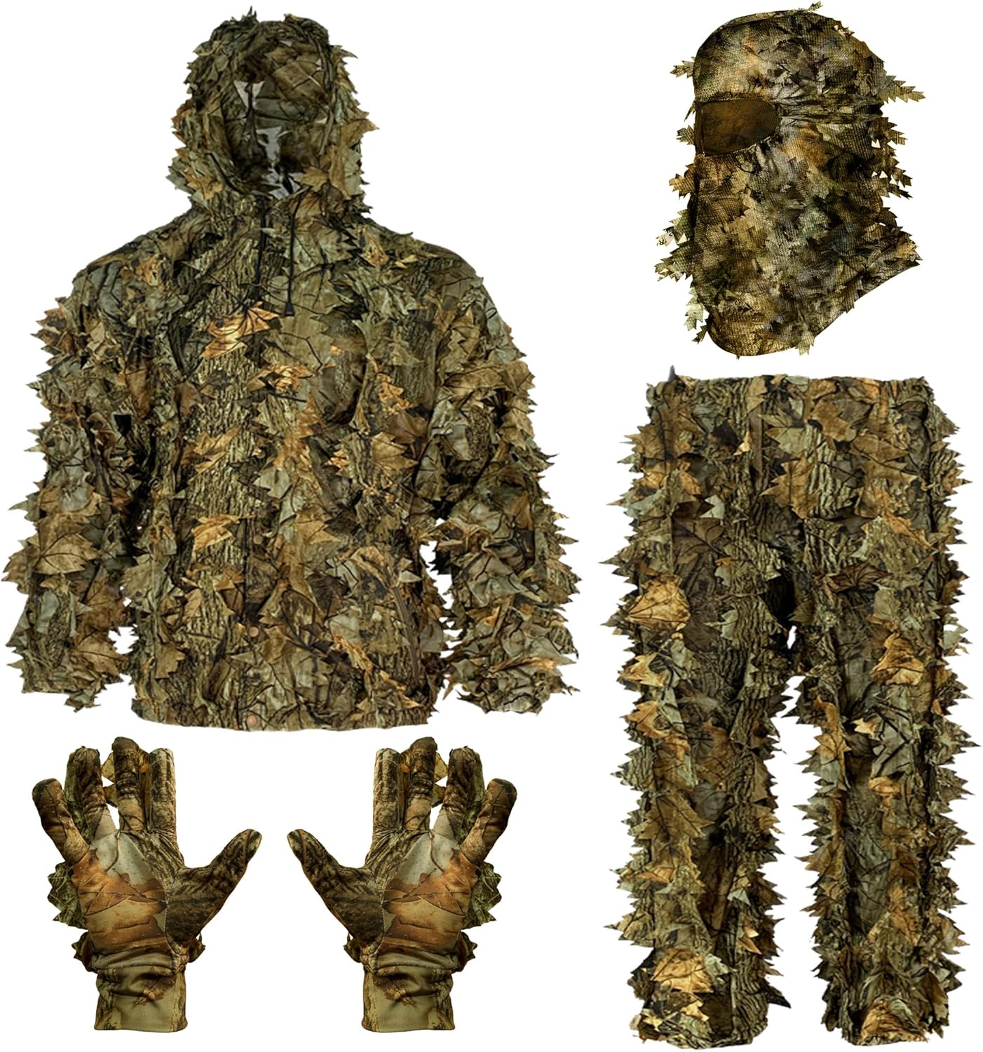 AYIN Ghillie Suit For Men - 3D Leaf Camo Hunting Suit