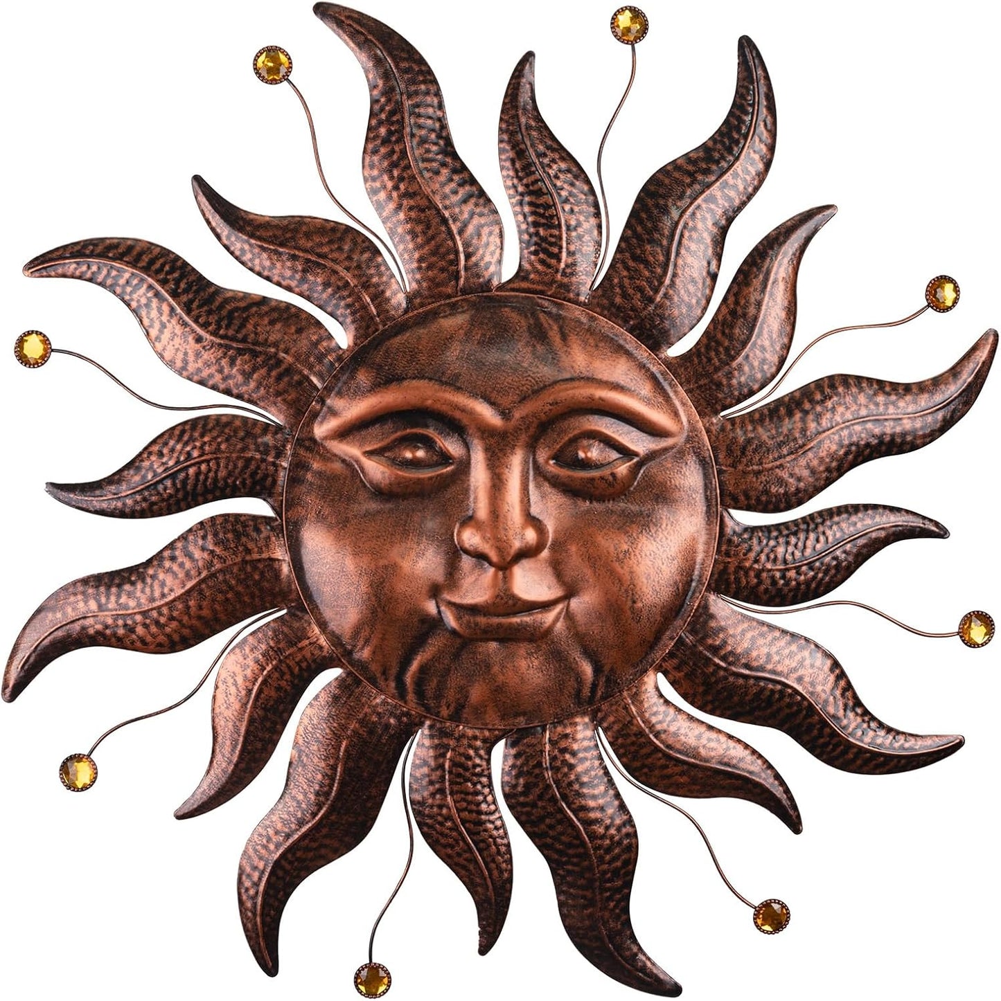 VESTCDF Metal Wall Art Decor with Sun Face for Indoor and Outdoor