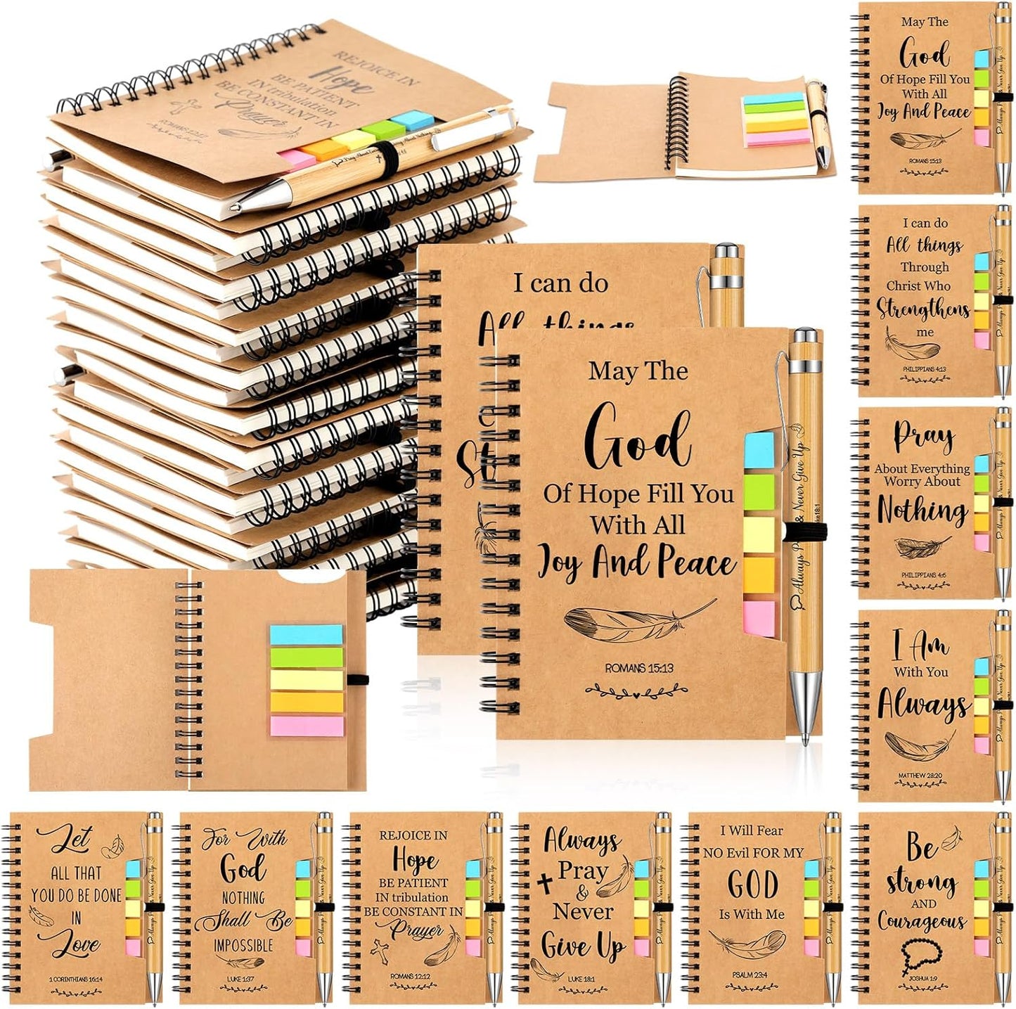 Religious Gift Set: Christian Spiral Notebook & Pen