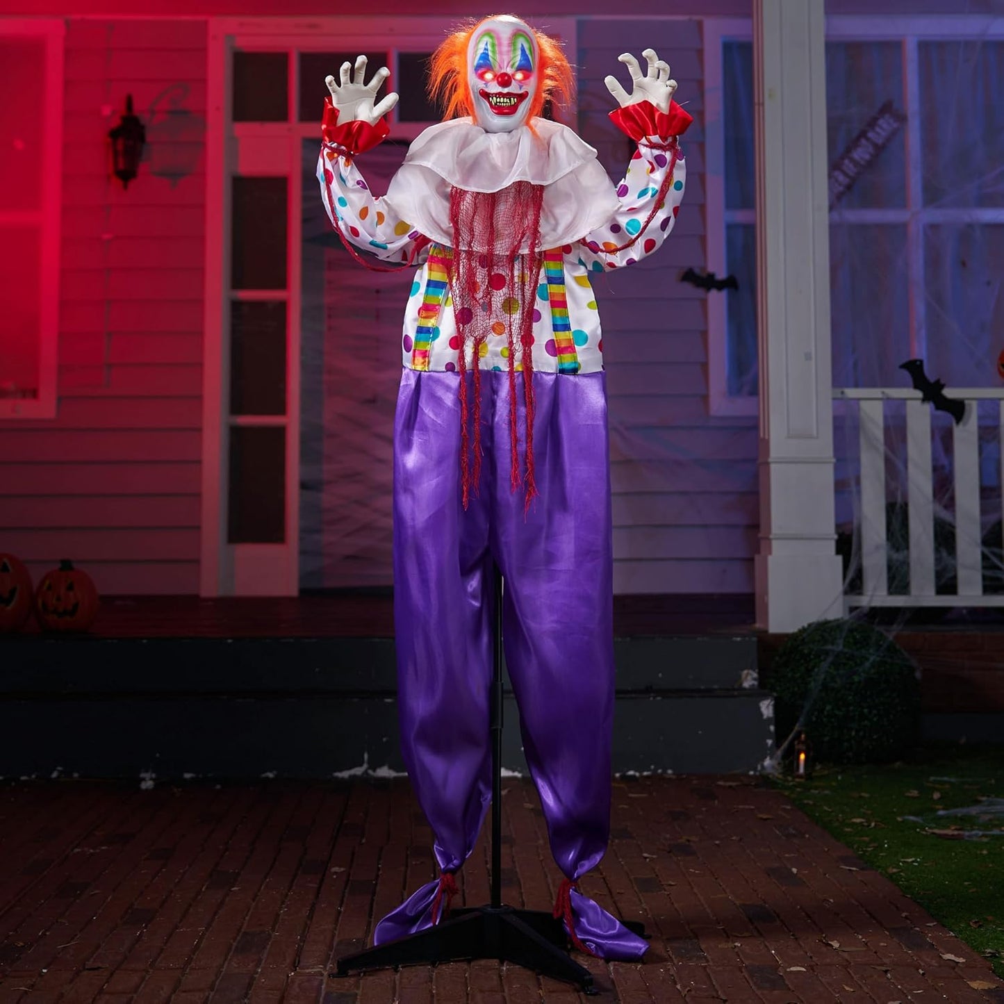 67in Halloween Clown Animatronic Scary Outdoor Decoration