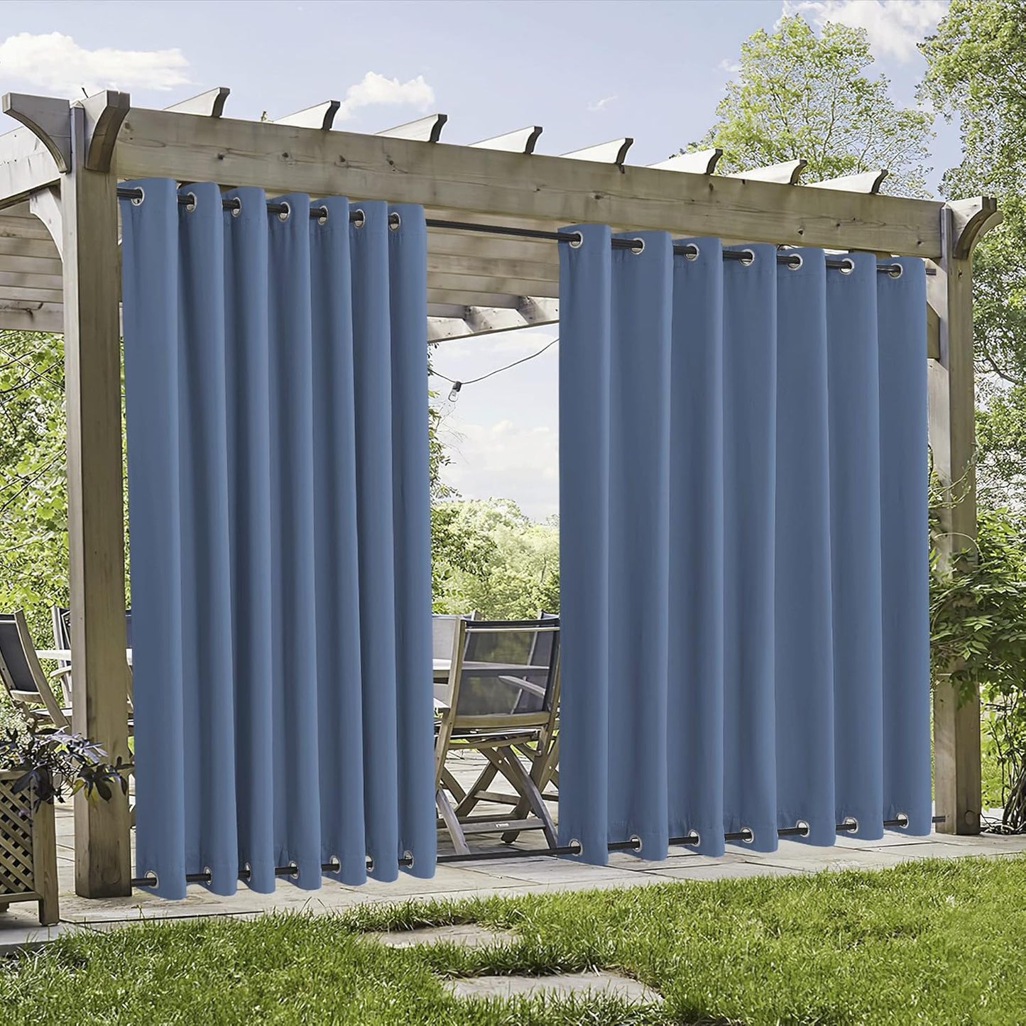 RYB HOME Windproof Outdoor Curtains for Patio and Balcony