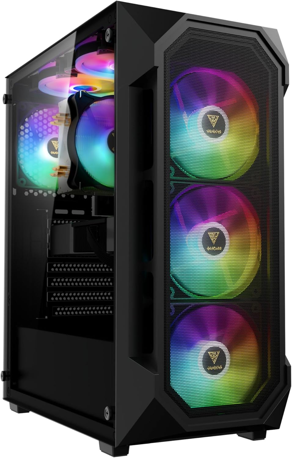 GAMDIAS ATX Mid Tower Gaming PC Case with Tempered Glass Design