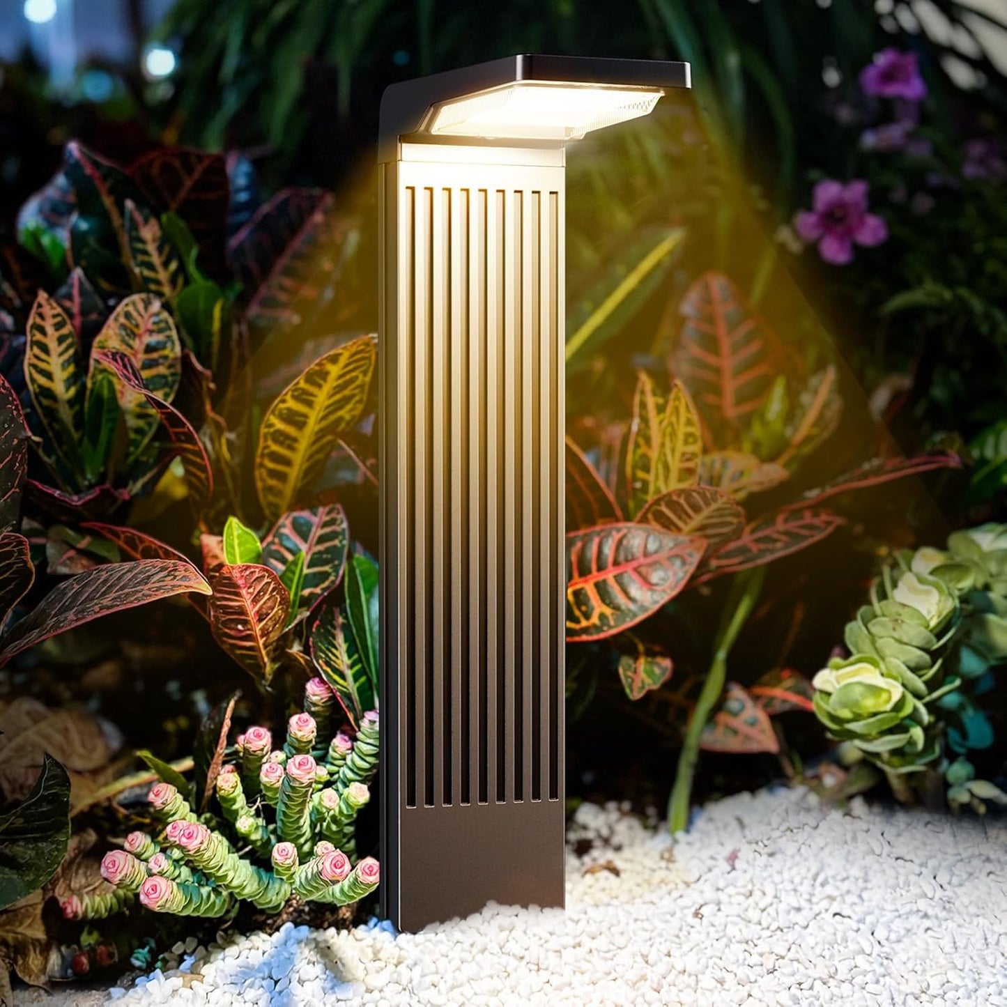 Solar Pathway Lights Outdoor 4Pack with 60LED Bright Illumination