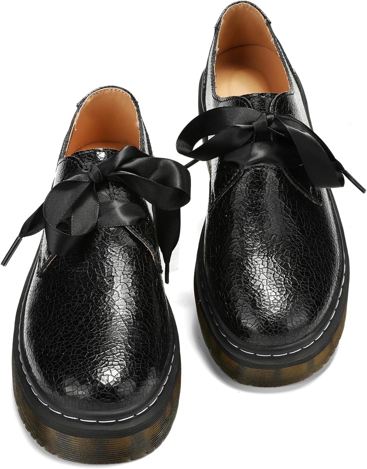 Women Lace-up Platform Chunky Loafers for Business and Casual Wear