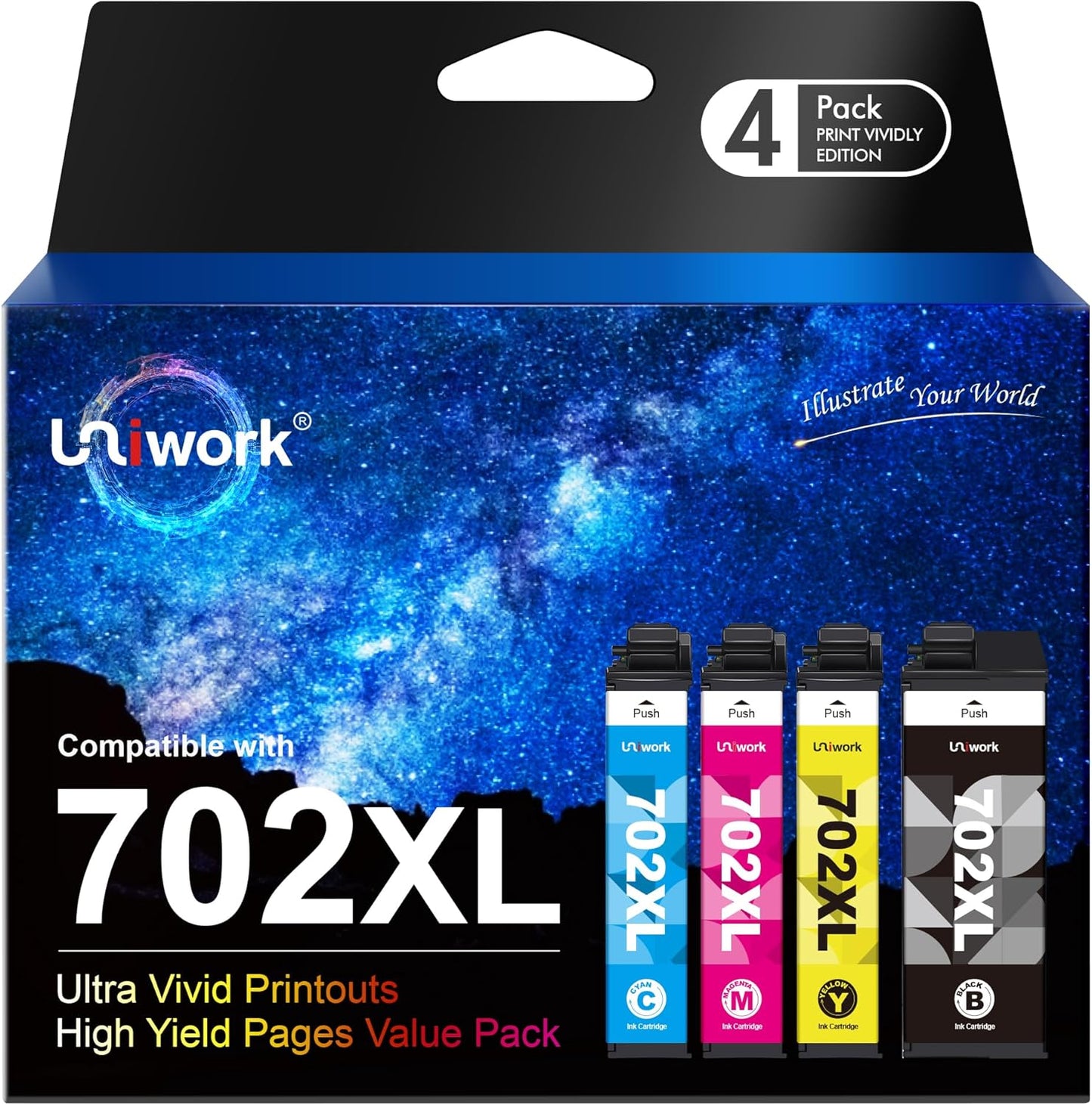 Premium High-Yield Ink for Epson Printers - Uniwork Remanufactured 702XL