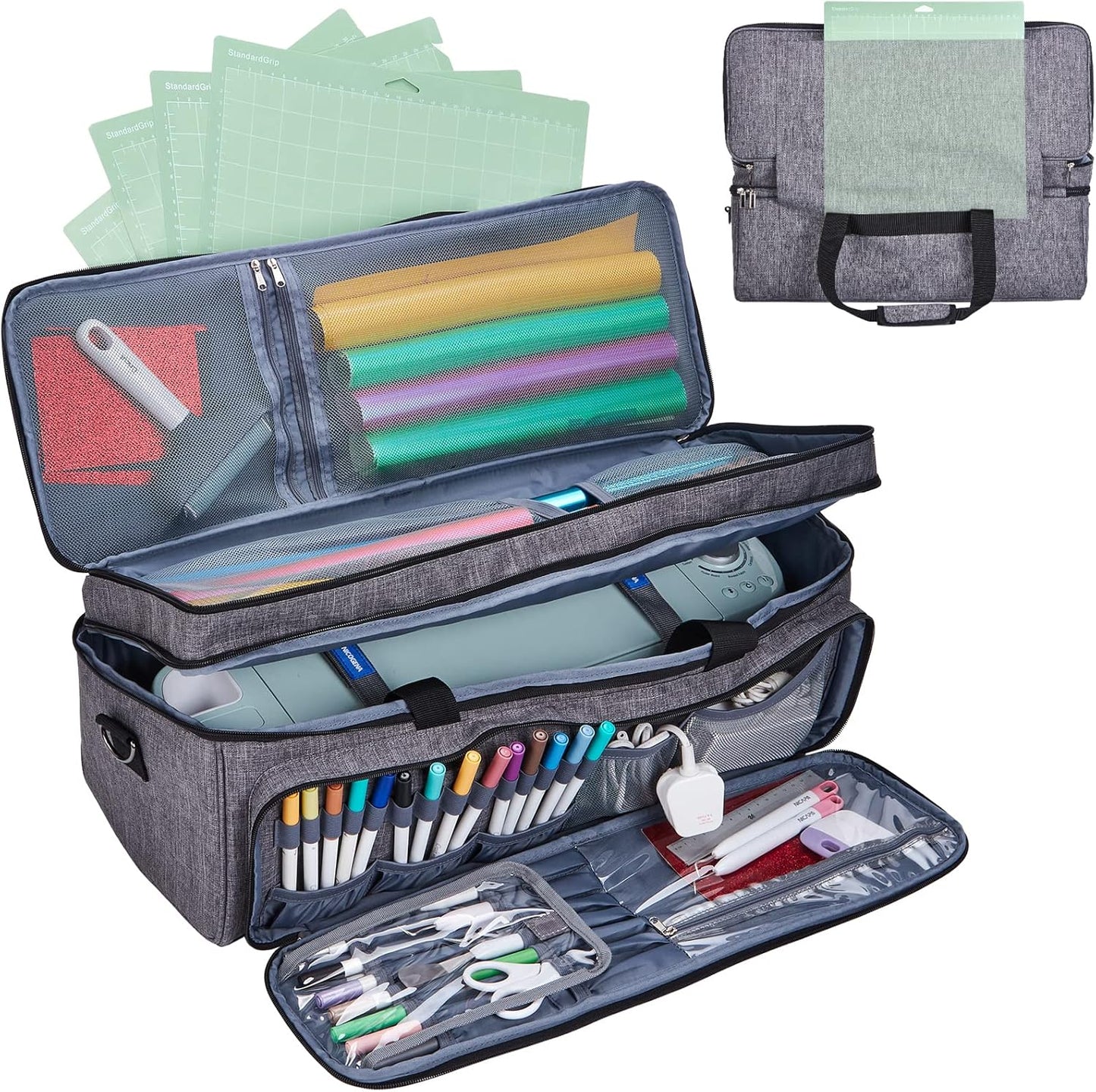 NICOGENA Double Layer Carrying Case for Cricut Maker 3 and Explore 3